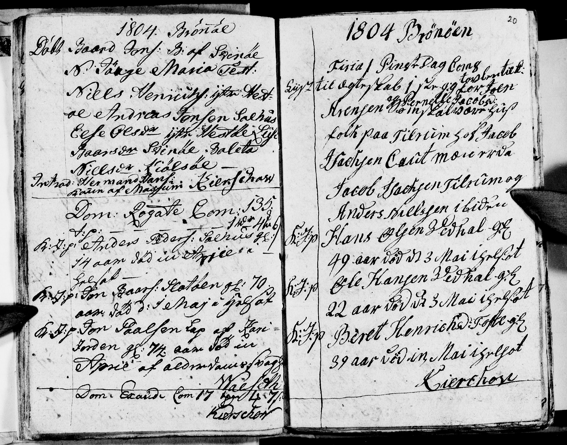 Ministerialprotokoller, klokkerbøker og fødselsregistre - Nordland, SAT/A-1459/813/L0209: Parish register (copy) no. 813C01, 1803-1821, p. 20
