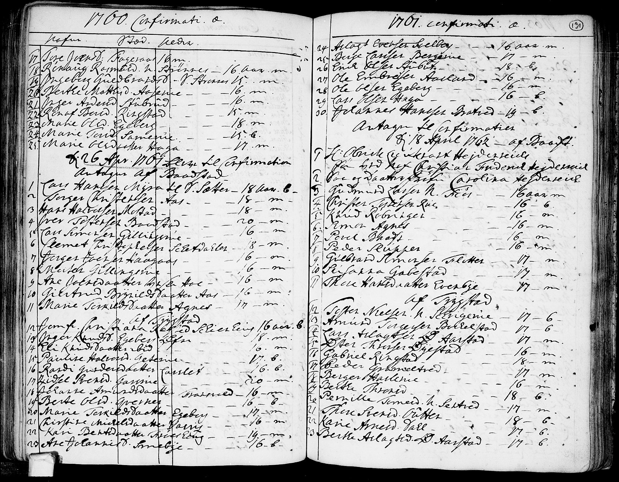 Trøgstad prestekontor Kirkebøker, SAO/A-10925/F/Fa/L0004: Parish register (official) no. I 4, 1750-1784, p. 131