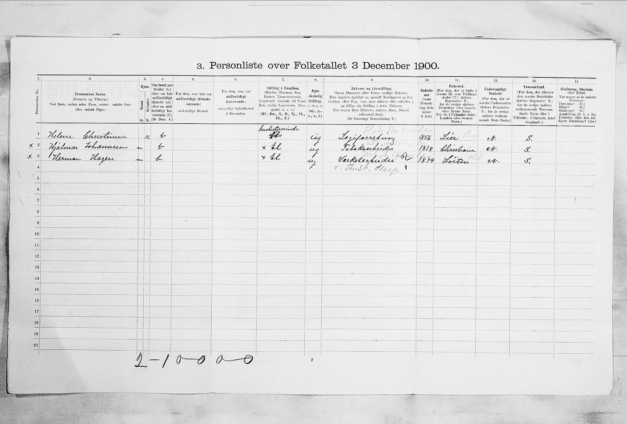 RA, 1900 census for Tønsberg, 1900, p. 4825