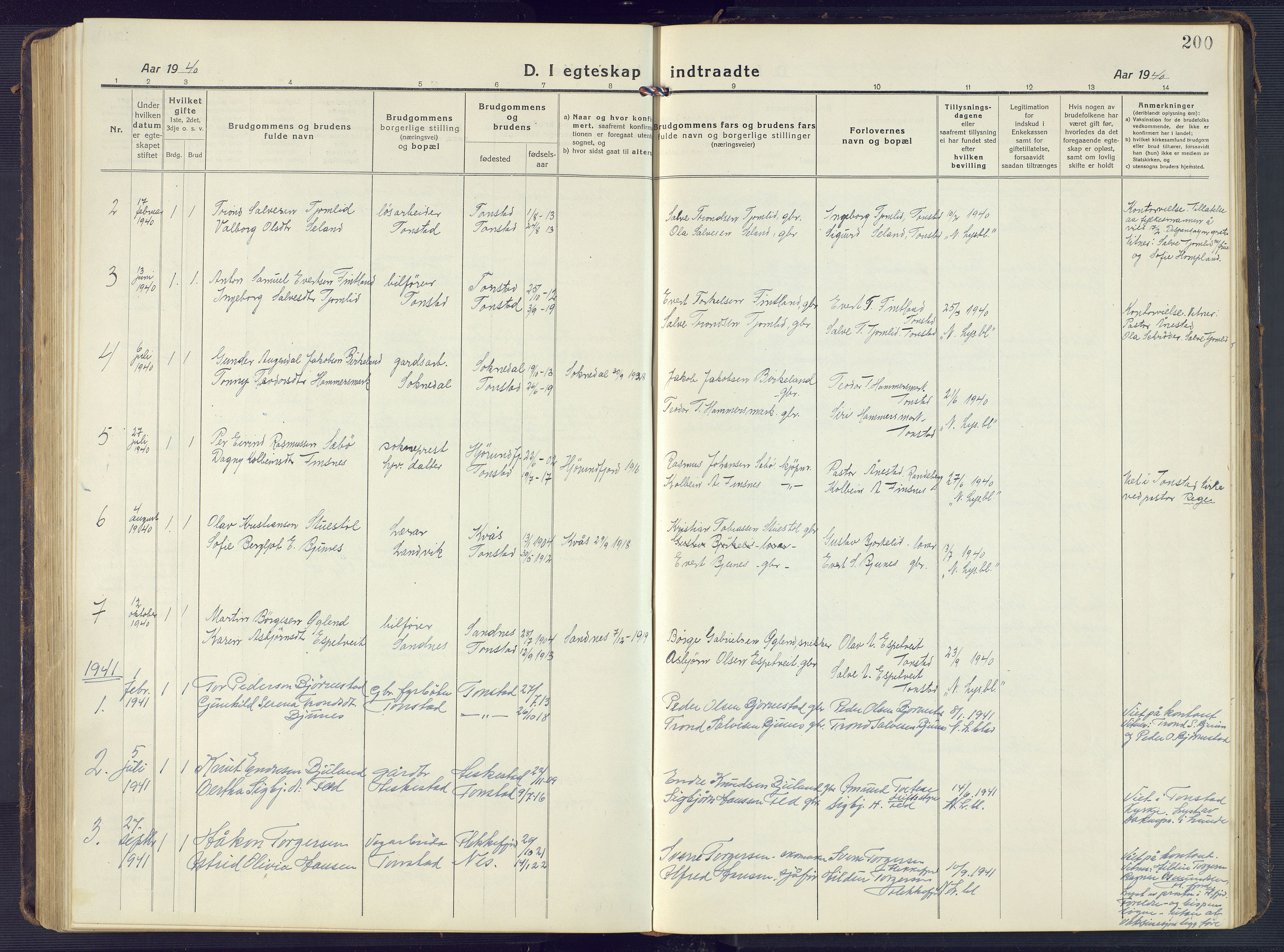 Sirdal sokneprestkontor, AV/SAK-1111-0036/F/Fb/Fbb/L0005: Parish register (copy) no. B 5, 1916-1960, p. 200