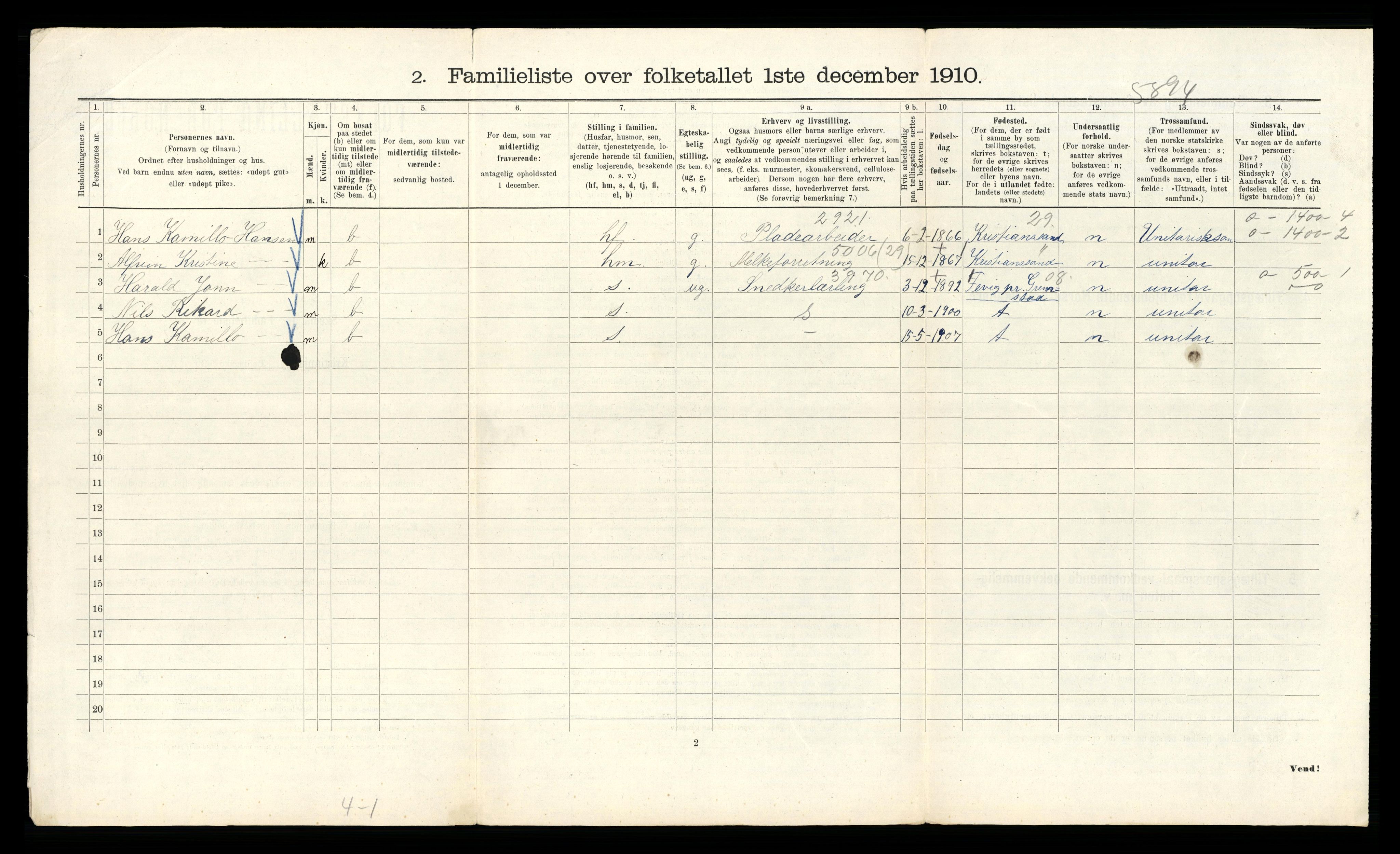 RA, 1910 census for Kristiania, 1910, p. 47756