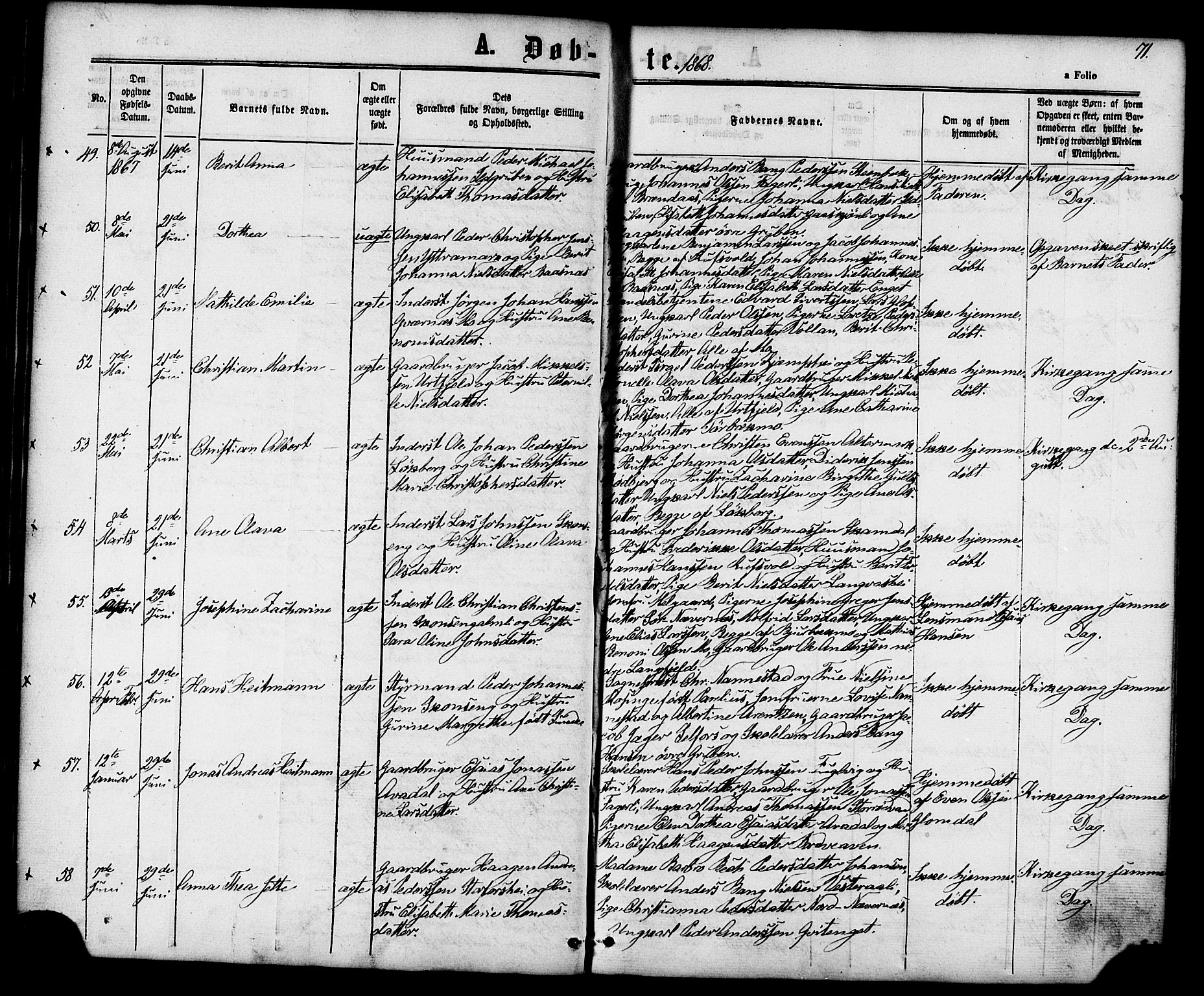 Ministerialprotokoller, klokkerbøker og fødselsregistre - Nordland, SAT/A-1459/827/L0393: Parish register (official) no. 827A05, 1863-1883, p. 71