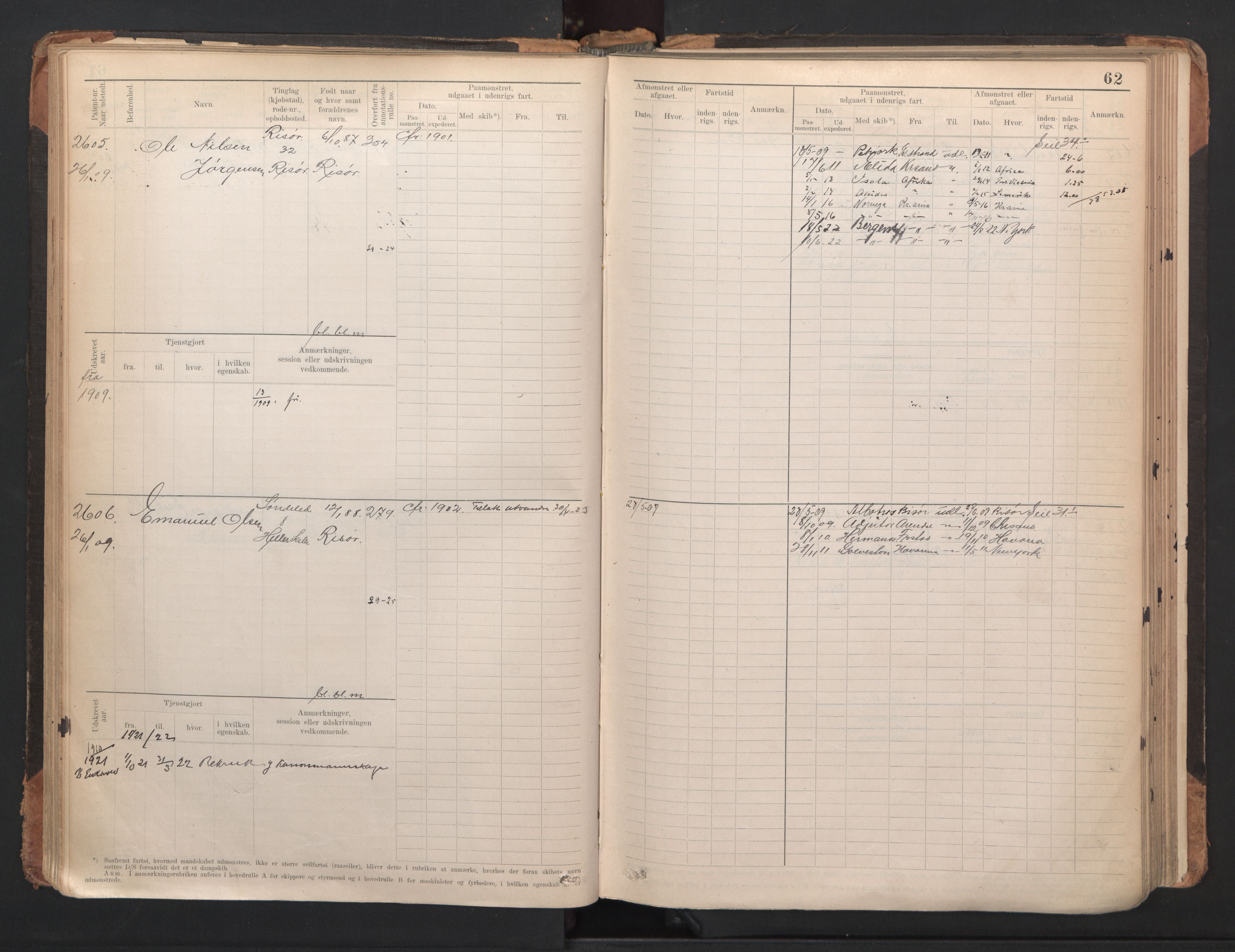 Risør mønstringskrets, SAK/2031-0010/F/Fb/L0005: Hovedrulle A nr 2485-3065, Q-5, 1904-1948, p. 65