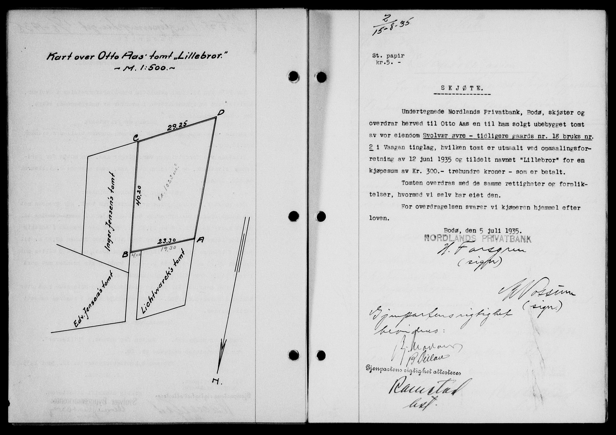 Lofoten sorenskriveri, SAT/A-0017/1/2/2C/L0032b: Mortgage book no. 32b, 1935-1935, Deed date: 15.08.1935