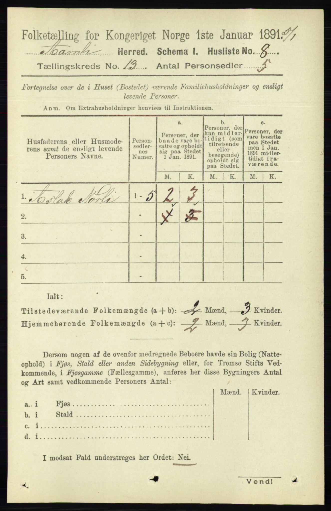 RA, 1891 census for 0929 Åmli, 1891, p. 2139