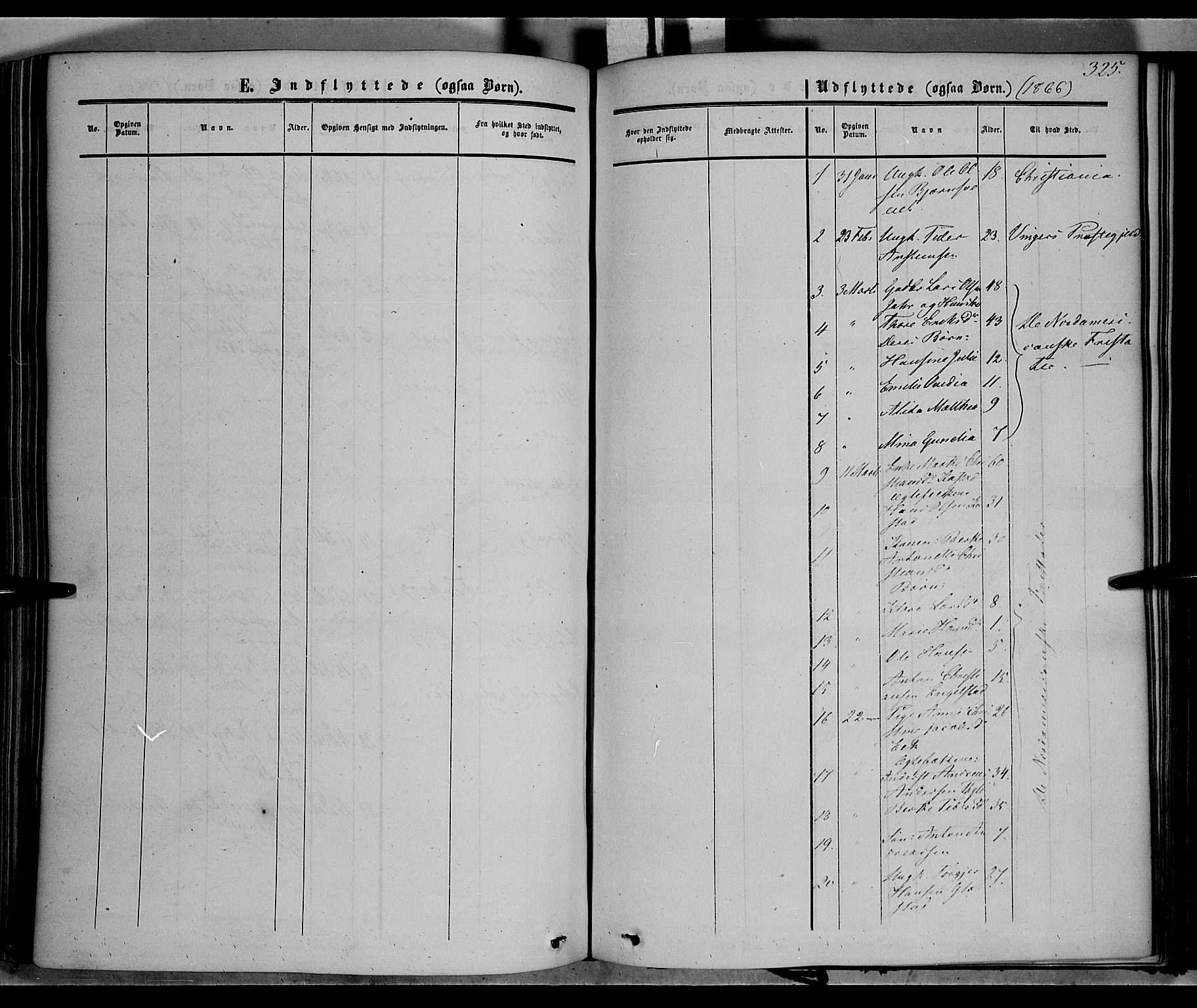 Vardal prestekontor, AV/SAH-PREST-100/H/Ha/Haa/L0006: Parish register (official) no. 6, 1854-1866, p. 325