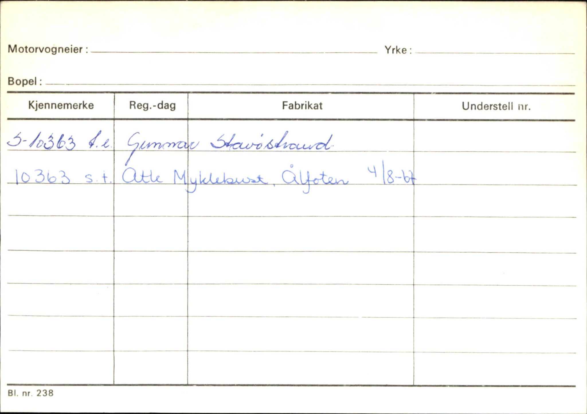 Statens vegvesen, Sogn og Fjordane vegkontor, SAB/A-5301/4/F/L0144: Registerkort Vågsøy A-R, 1945-1975, p. 74