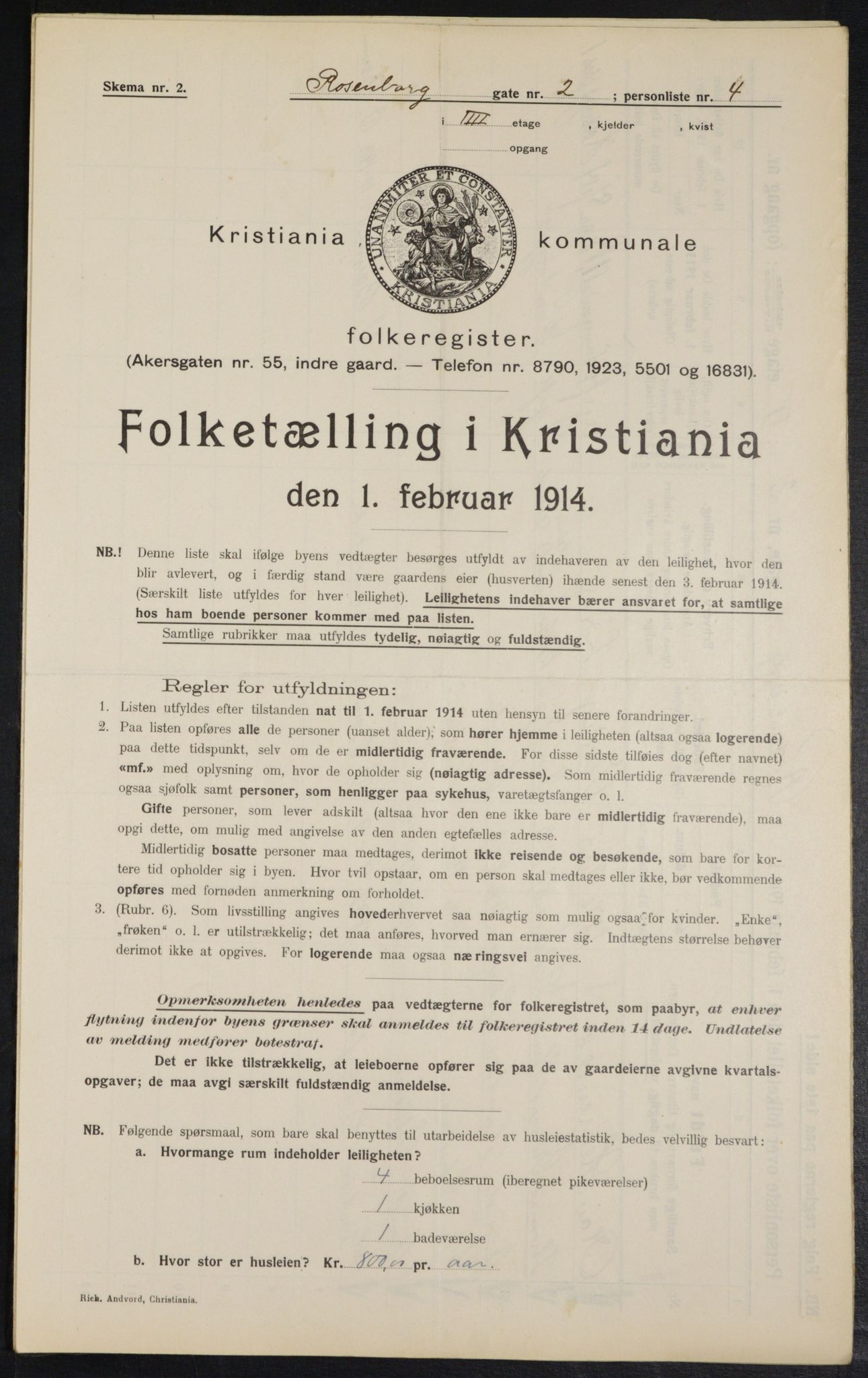 OBA, Municipal Census 1914 for Kristiania, 1914, p. 83312