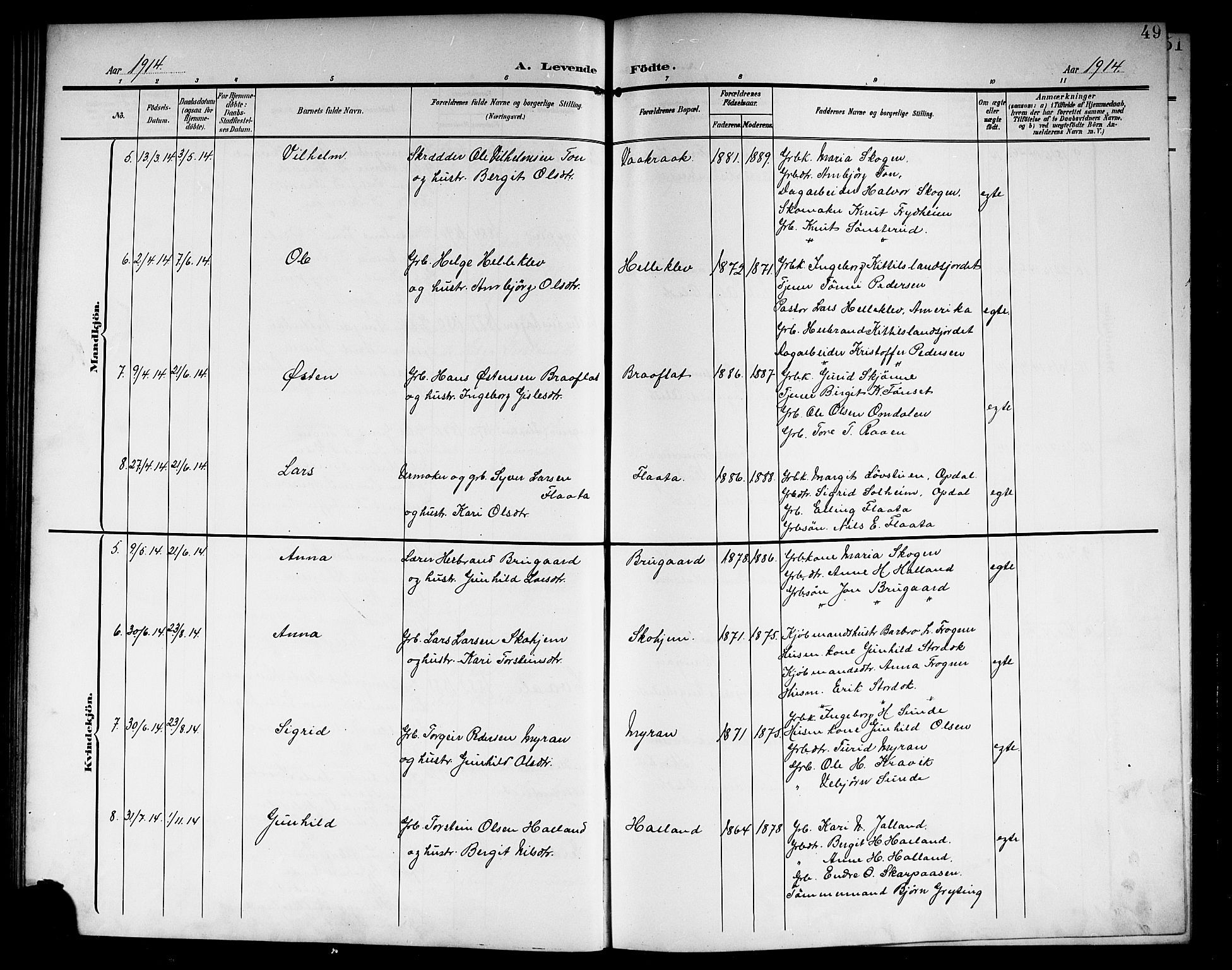 Nore kirkebøker, AV/SAKO-A-238/G/Ga/L0004: Parish register (copy) no. I 4, 1904-1919, p. 49
