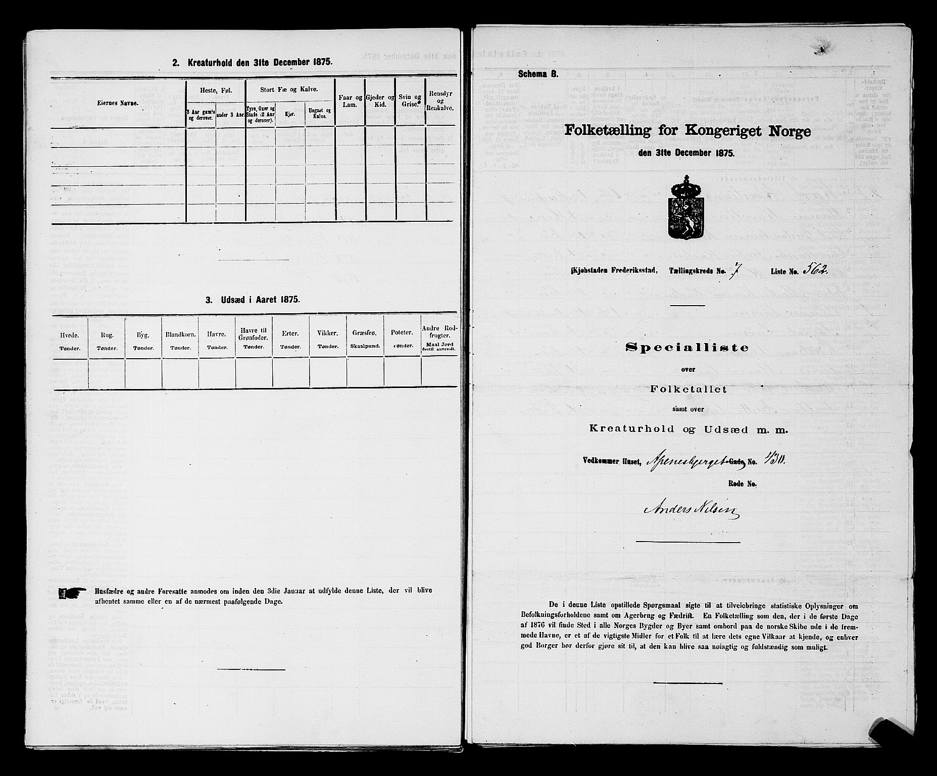 RA, 1875 census for 0103B Fredrikstad/Fredrikstad, 1875, p. 1287