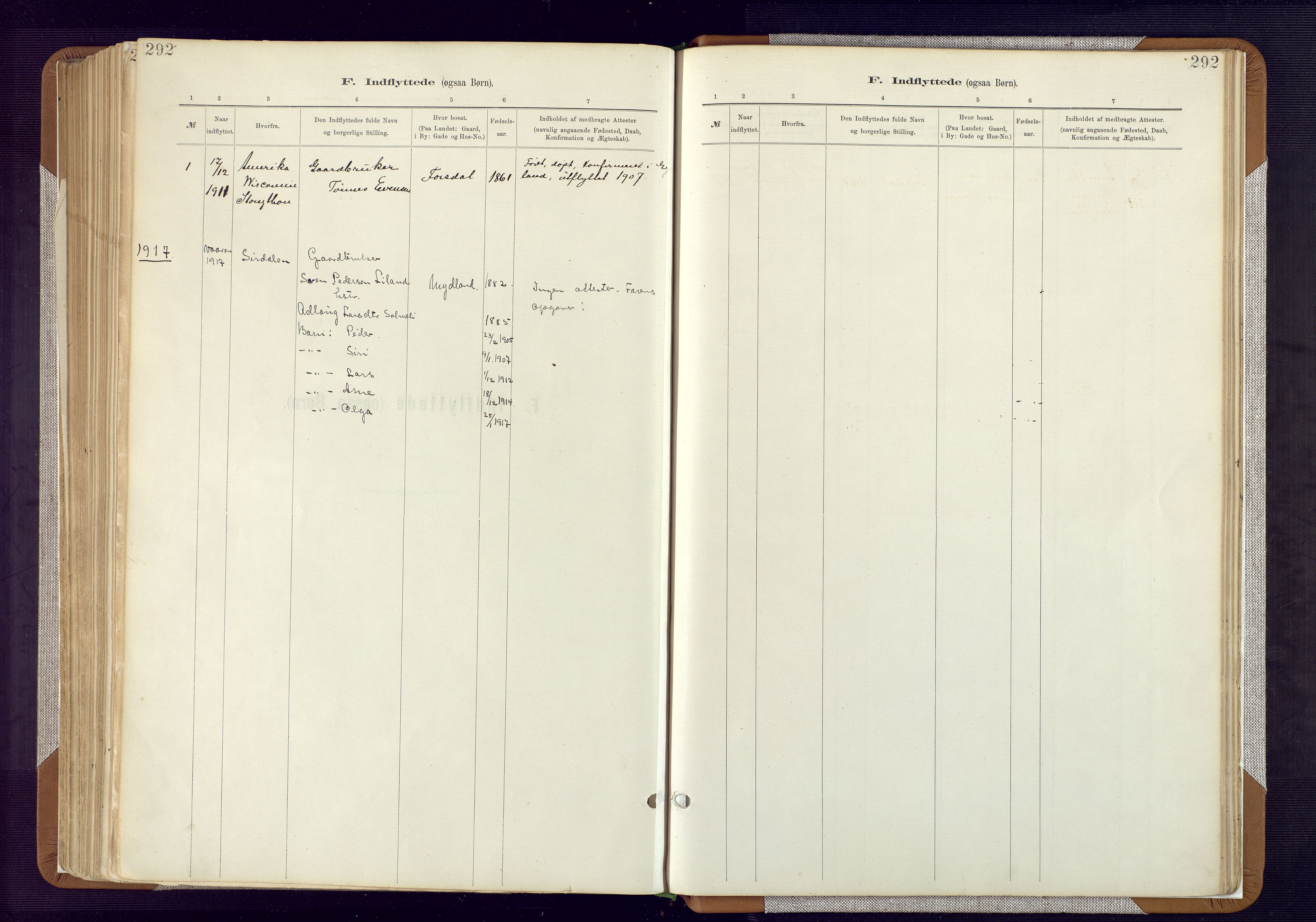 Bakke sokneprestkontor, SAK/1111-0002/F/Fa/Fab/L0003: Parish register (official) no. A 3, 1884-1921, p. 292
