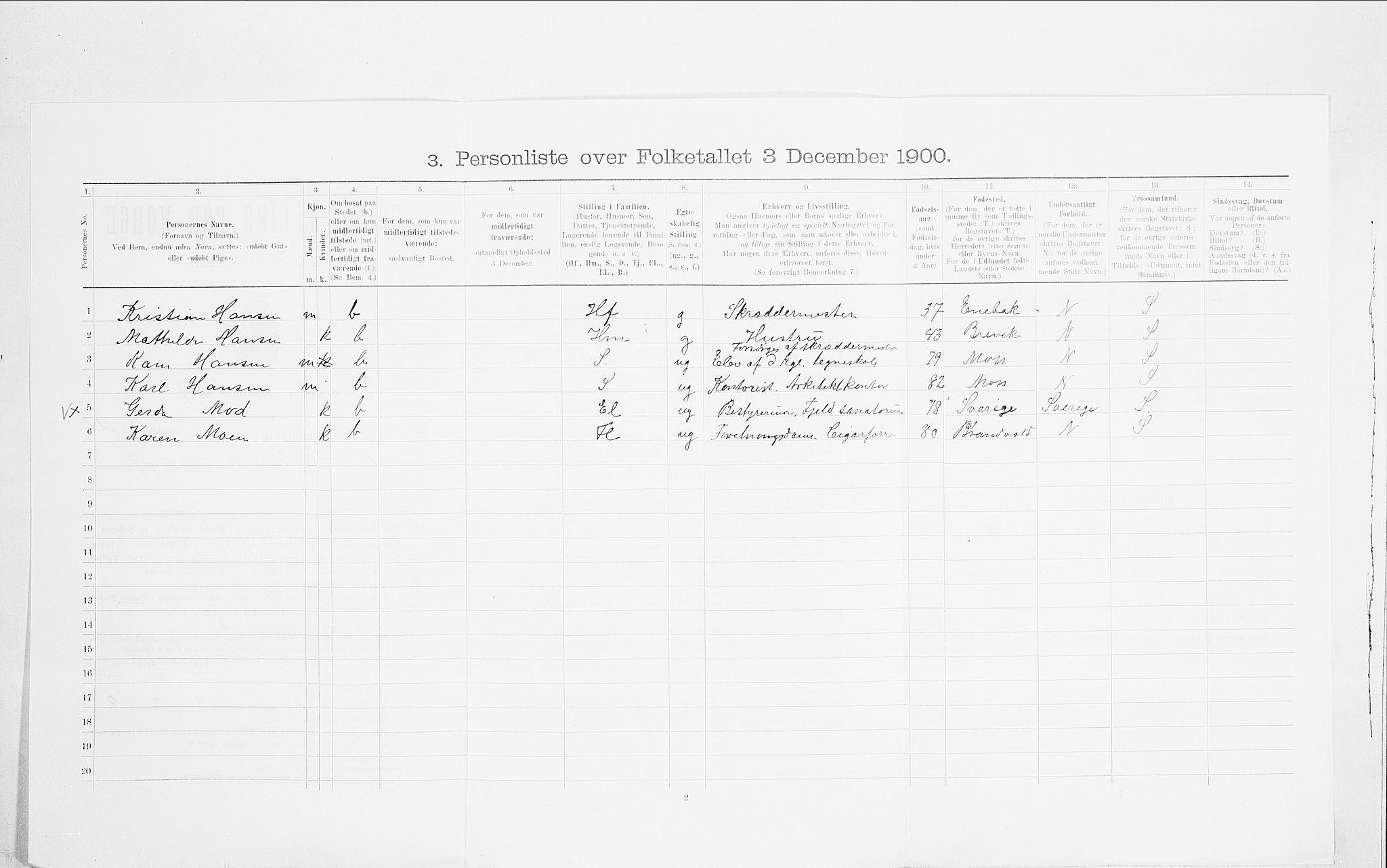 SAO, 1900 census for Kristiania, 1900, p. 99820