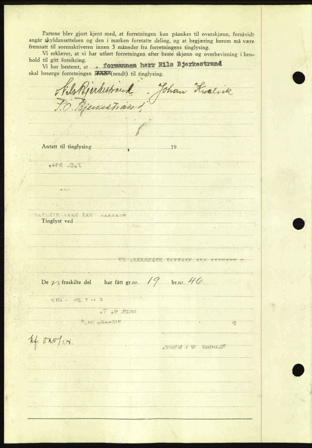 Nordmøre sorenskriveri, SAT/A-4132/1/2/2Ca: Mortgage book no. A89, 1940-1941, Diary no: : 2317/1940