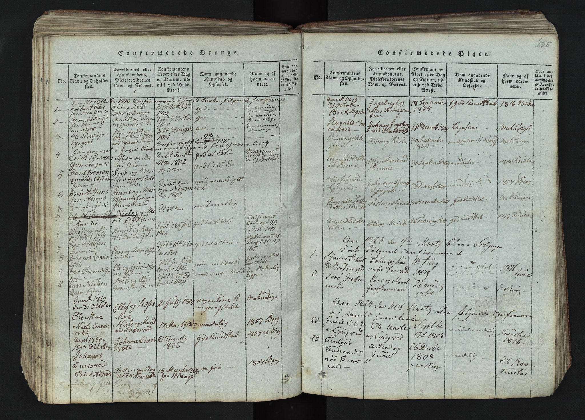Lom prestekontor, SAH/PREST-070/L/L0002: Parish register (copy) no. 2, 1815-1844, p. 235