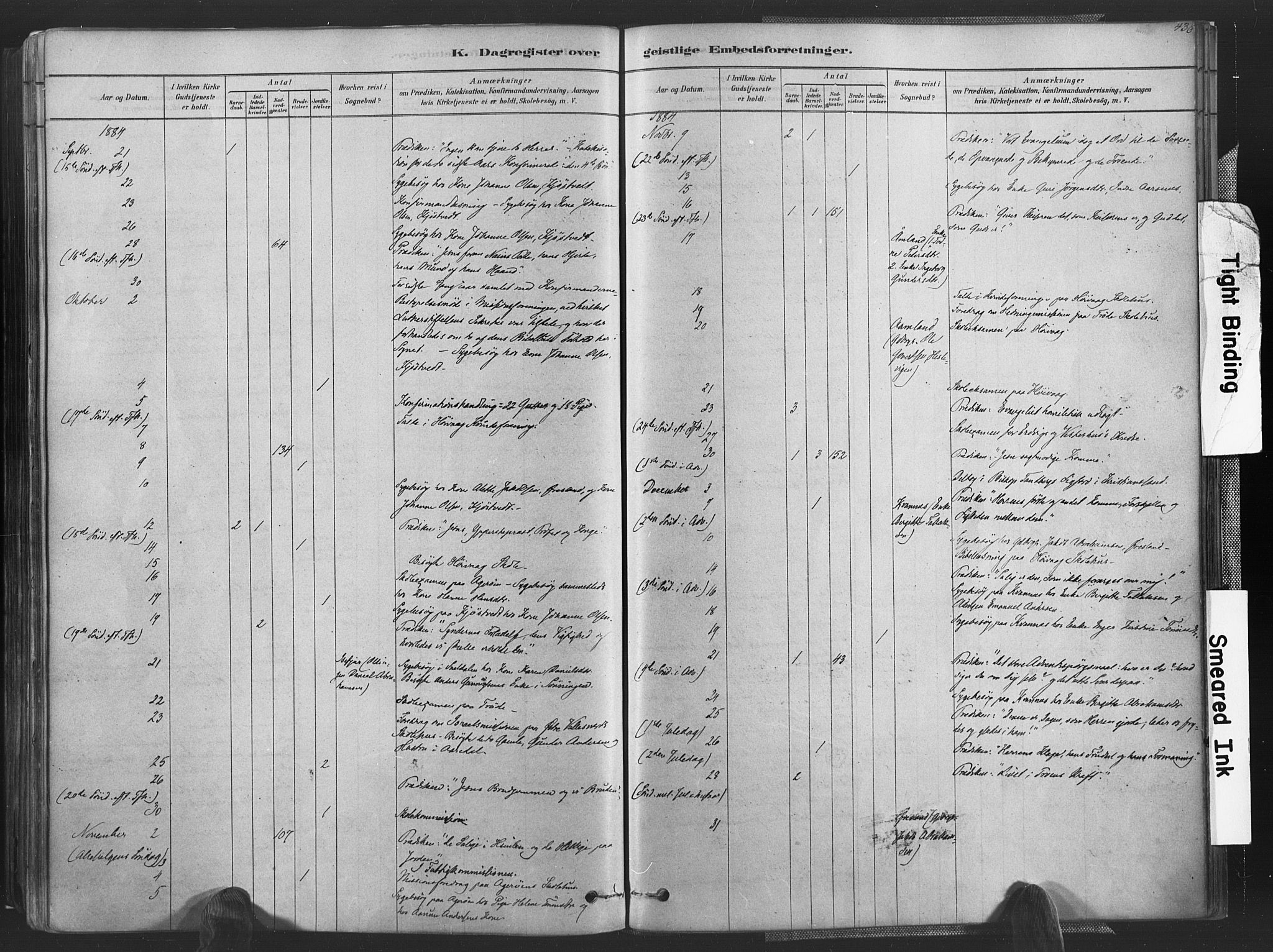 Høvåg sokneprestkontor, SAK/1111-0025/F/Fa/L0005: Parish register (official) no. A 5, 1878-1893, p. 430