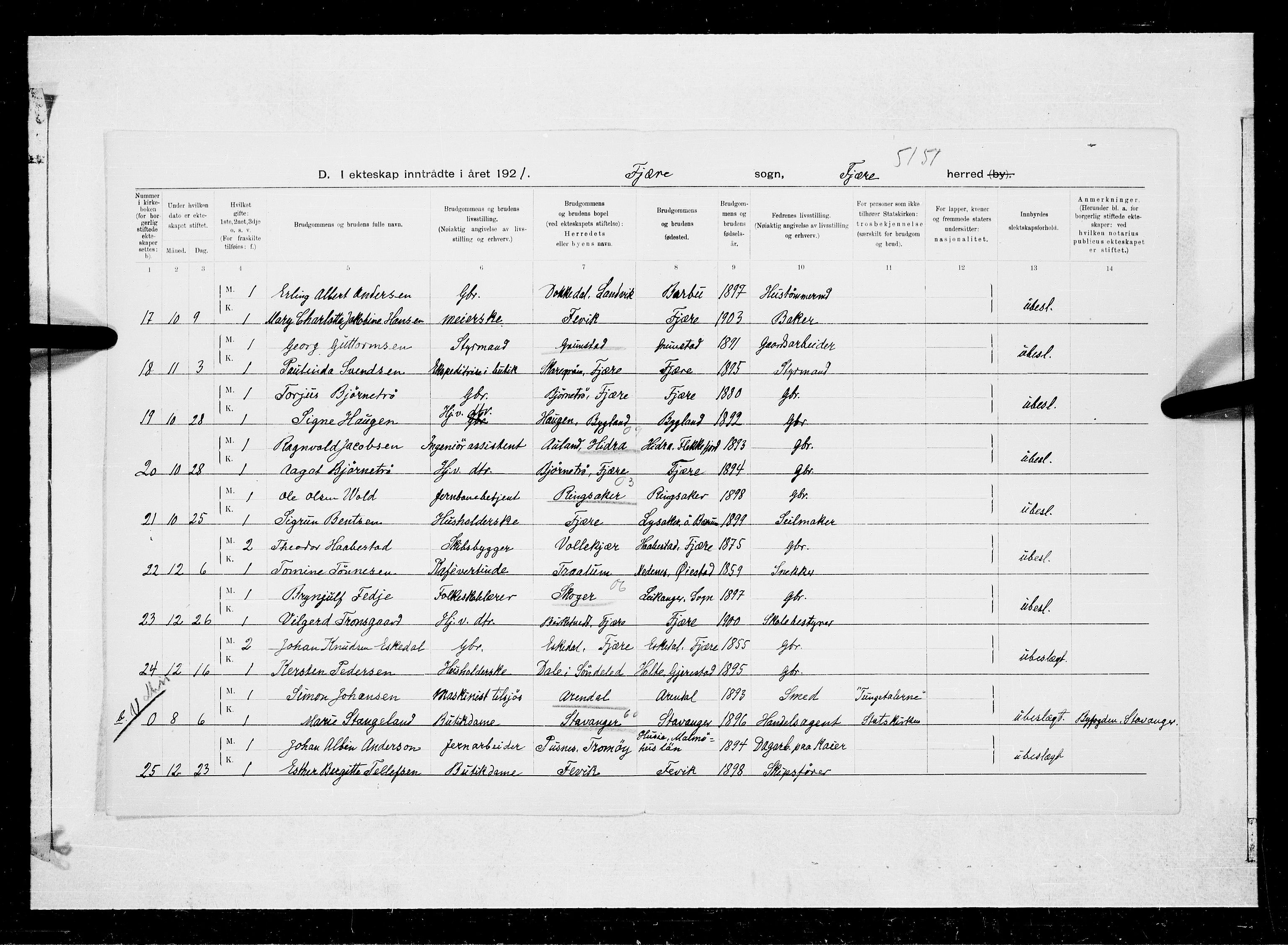 Fjære sokneprestkontor, AV/SAK-1111-0011/F/Fa/L0003: Parish register (official) no. A 3.2, 1921-1933