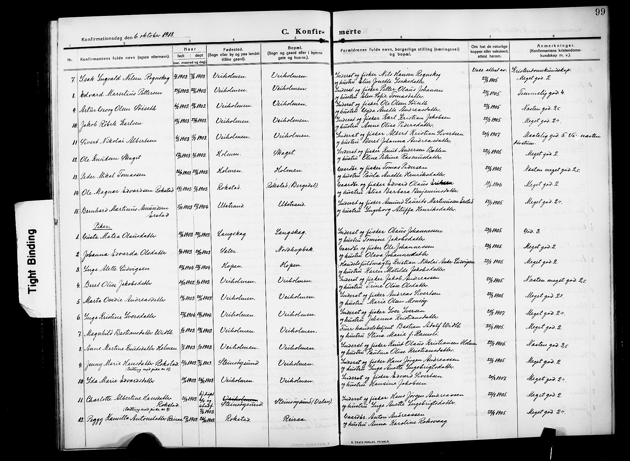 Ministerialprotokoller, klokkerbøker og fødselsregistre - Møre og Romsdal, SAT/A-1454/583/L0956: Parish register (copy) no. 583C01, 1909-1925, p. 99