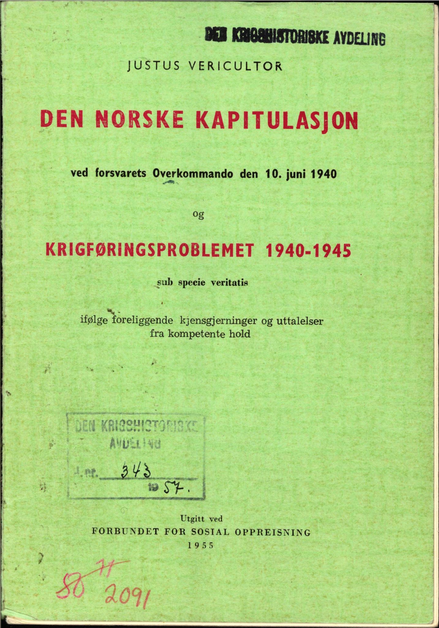 Forsvaret, Forsvarets krigshistoriske avdeling, AV/RA-RAFA-2017/Y/Yf/L0198: II-C-11-2100  -  Kapitulasjonen i 1940, 1940, p. 739