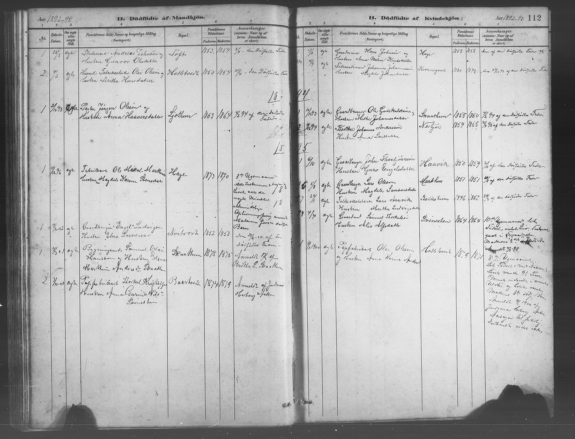 Fusa sokneprestembete, SAB/A-75401/H/Hab: Parish register (copy) no. C 2, 1886-1926, p. 112