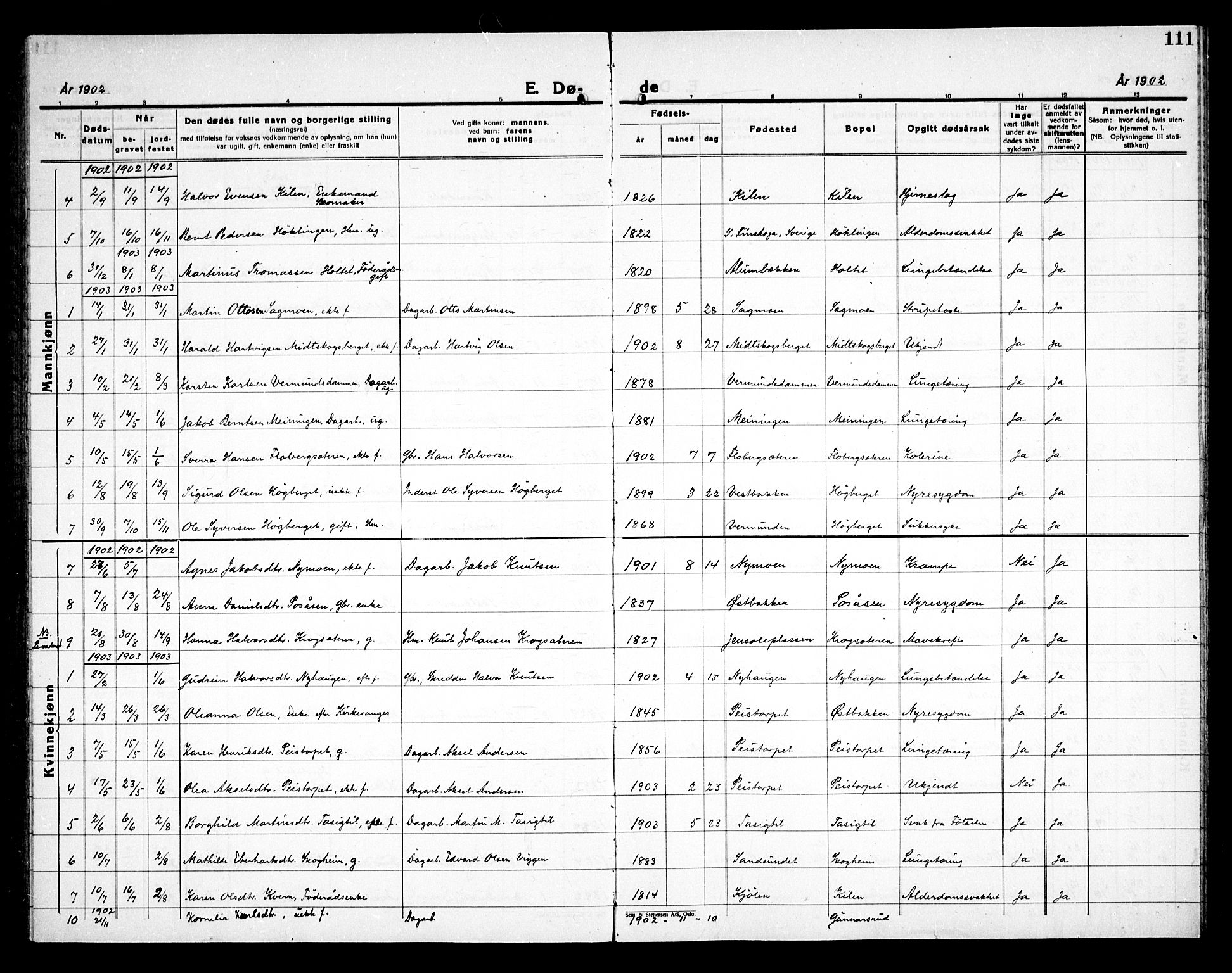 Åsnes prestekontor, AV/SAH-PREST-042/H/Ha/Haa/L0000E: Parish register (official) no. 0C, 1890-1929, p. 111