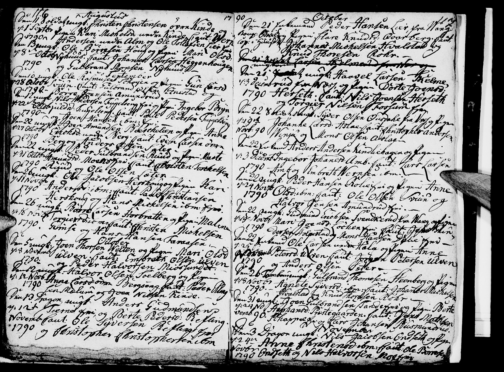 Ringsaker prestekontor, SAH/PREST-014/I/Ia/L0005/0005: Parish register draft no. 1E, 1790-1792, p. 116-117