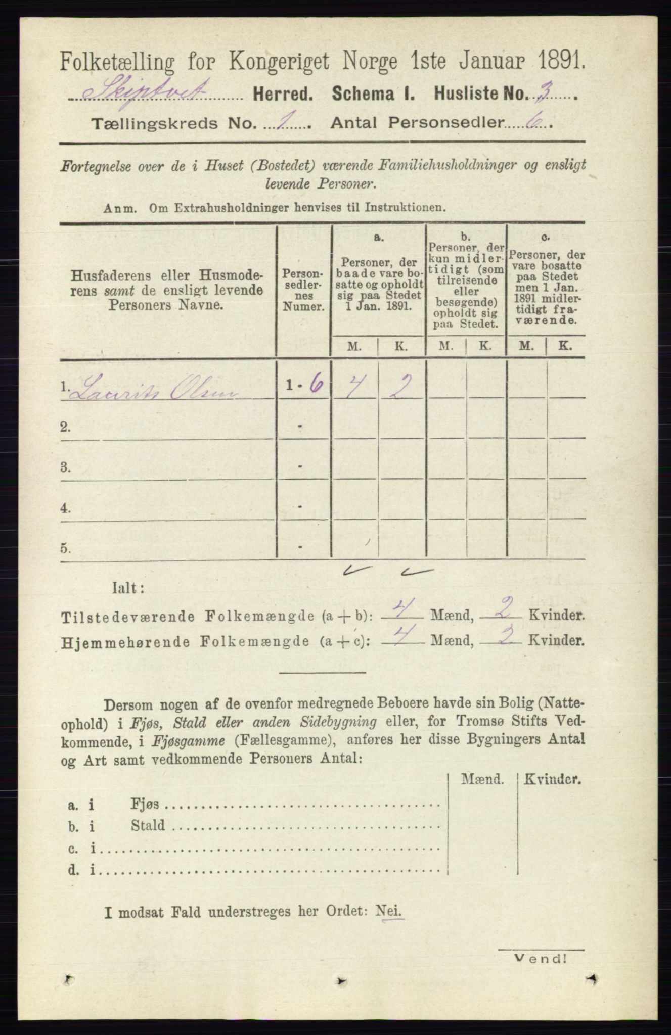 RA, 1891 census for 0127 Skiptvet, 1891, p. 22