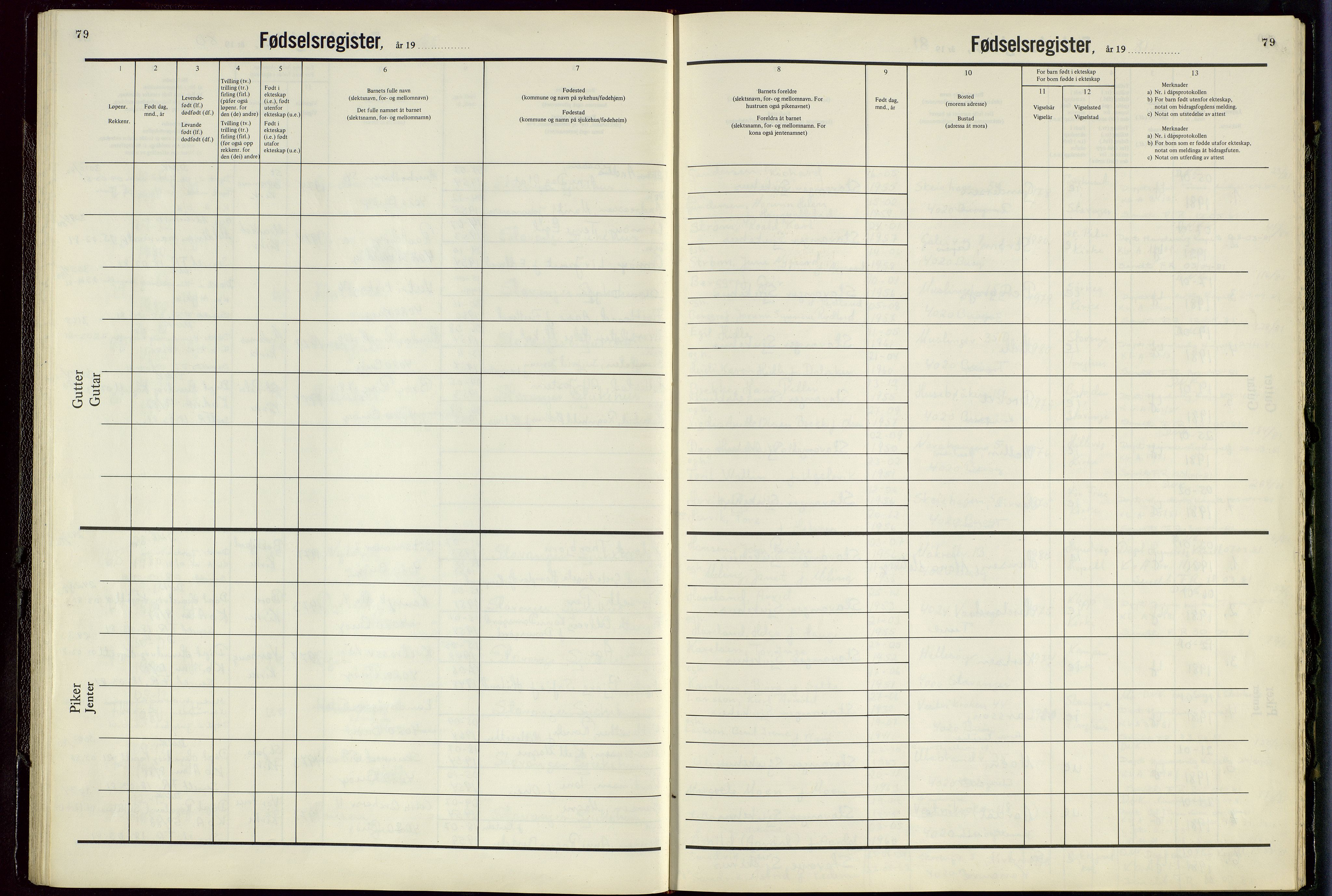 Hundvåg sokneprestkontor, SAST/A-101817/001/70/704BA/L0001: Birth register no. 1, 1974-1982, p. 79