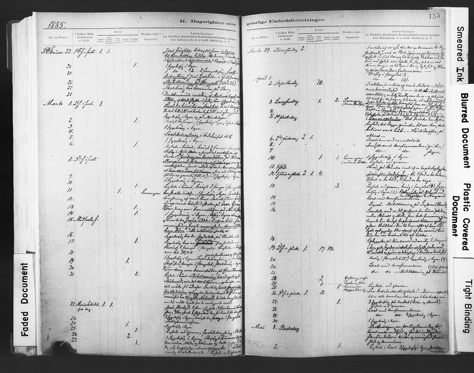 Ministerialprotokoller, klokkerbøker og fødselsregistre - Nord-Trøndelag, SAT/A-1458/720/L0189: Parish register (official) no. 720A05, 1880-1911, p. 155