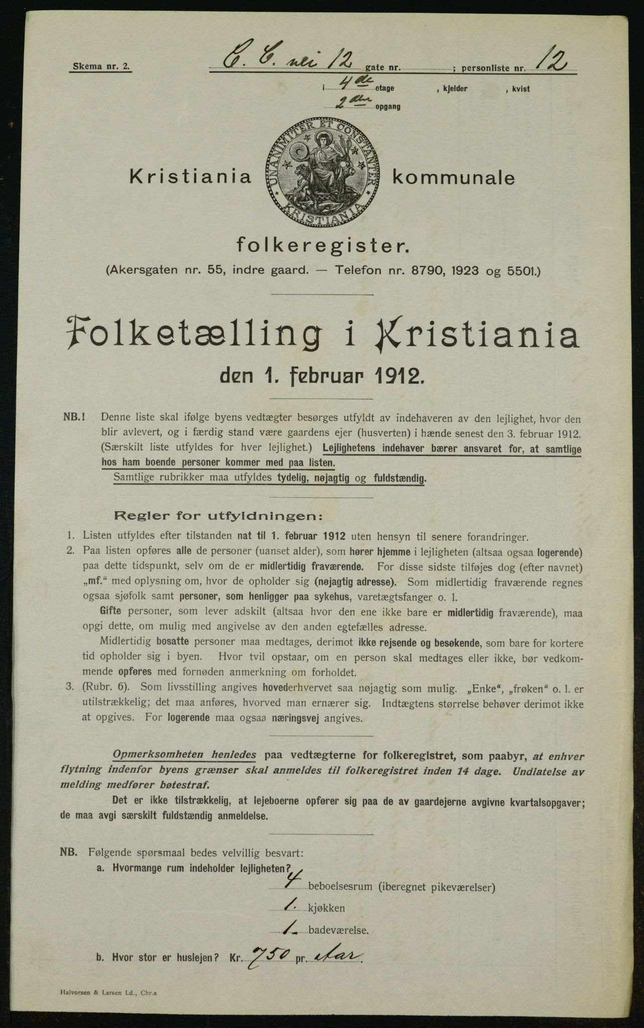 OBA, Municipal Census 1912 for Kristiania, 1912, p. 11642