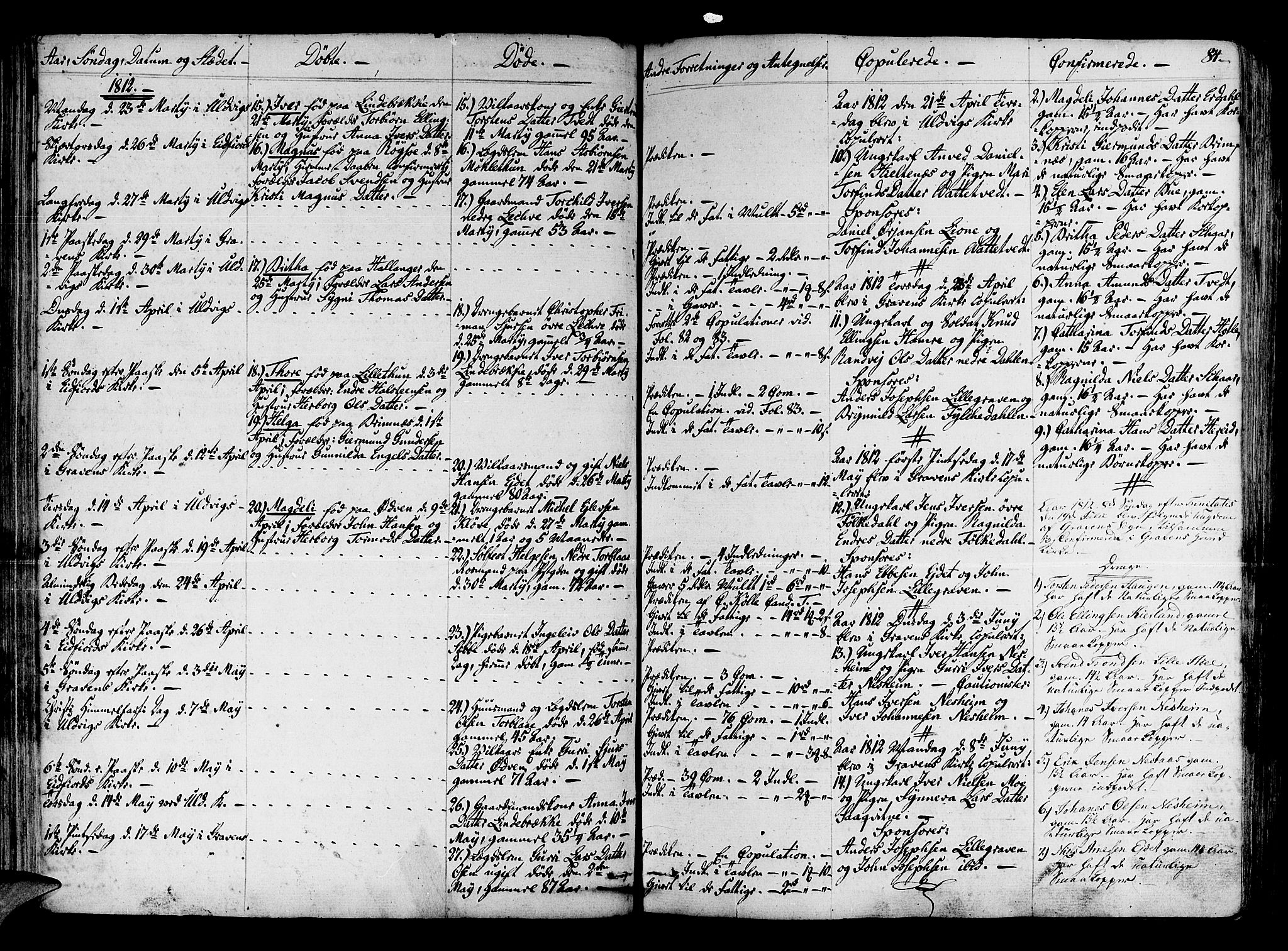 Ulvik sokneprestembete, AV/SAB-A-78801/H/Haa: Parish register (official) no. A 11, 1793-1838, p. 84
