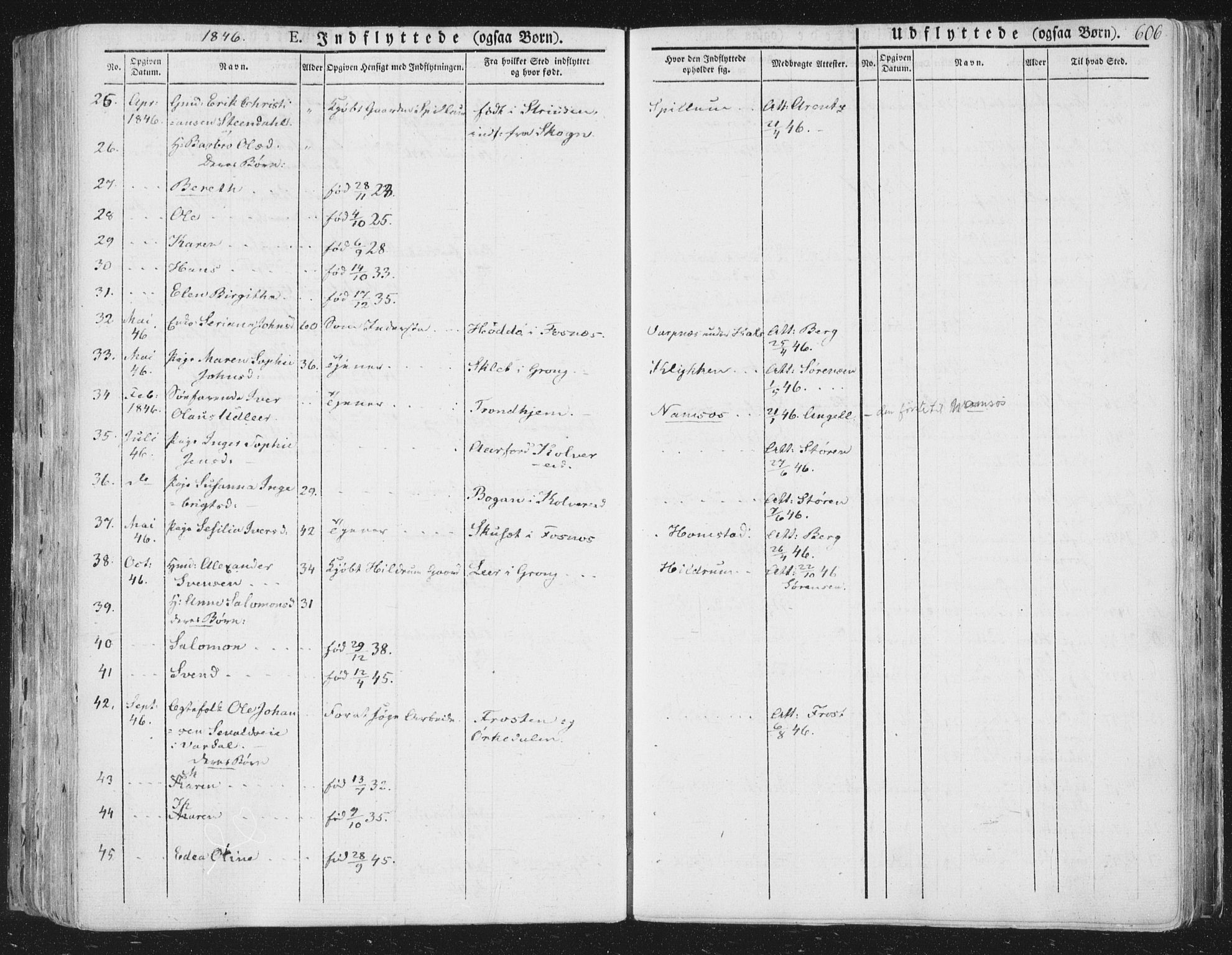 Ministerialprotokoller, klokkerbøker og fødselsregistre - Nord-Trøndelag, AV/SAT-A-1458/764/L0552: Parish register (official) no. 764A07b, 1824-1865, p. 606