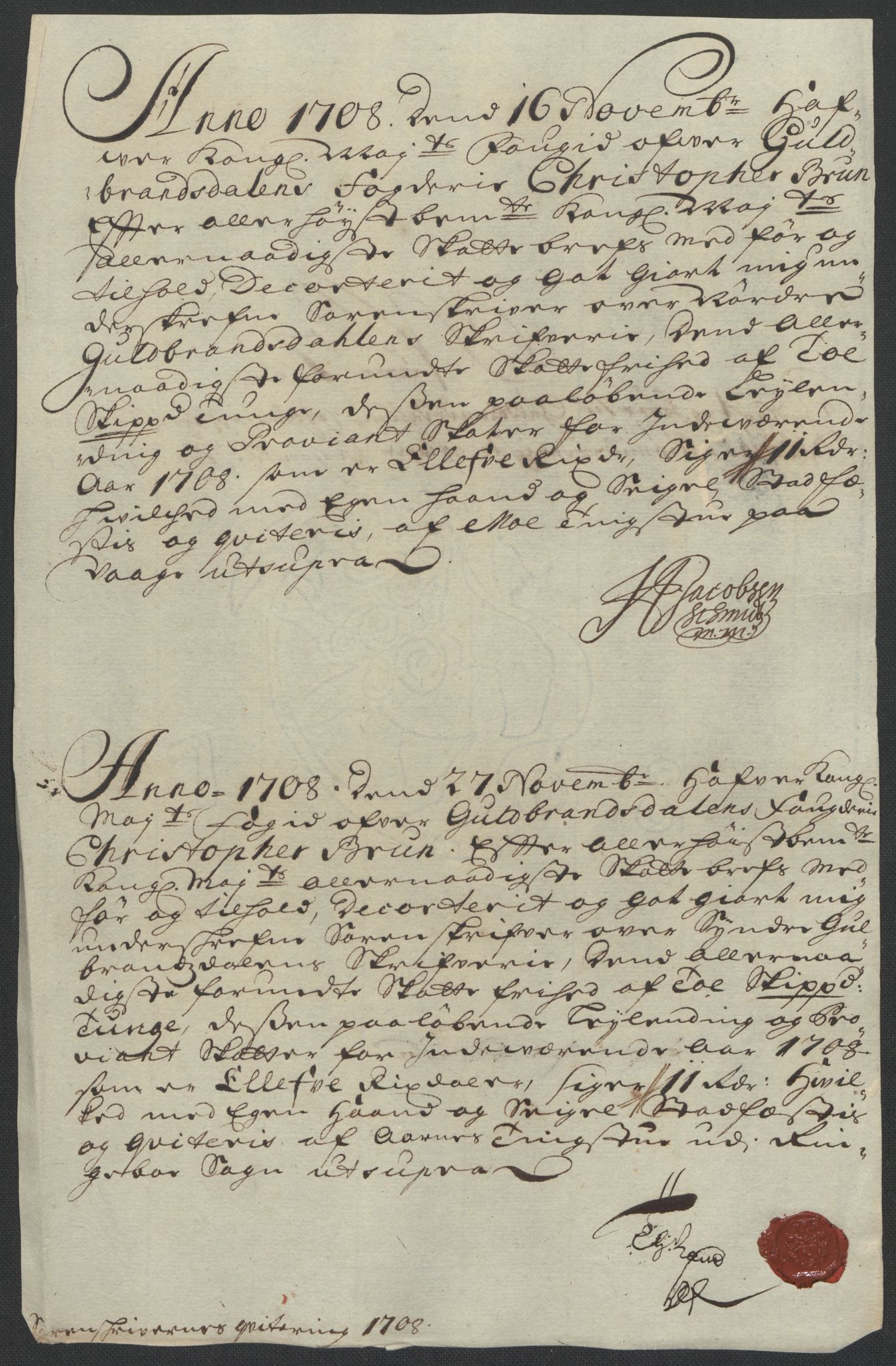 Rentekammeret inntil 1814, Reviderte regnskaper, Fogderegnskap, AV/RA-EA-4092/R17/L1179: Fogderegnskap Gudbrandsdal, 1708-1710, p. 51