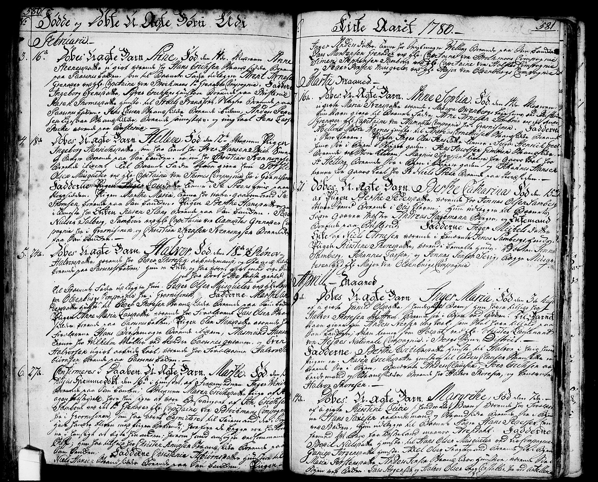 Halden prestekontor Kirkebøker, SAO/A-10909/F/Fa/L0001: Parish register (official) no. I 1, 1758-1791, p. 580-581