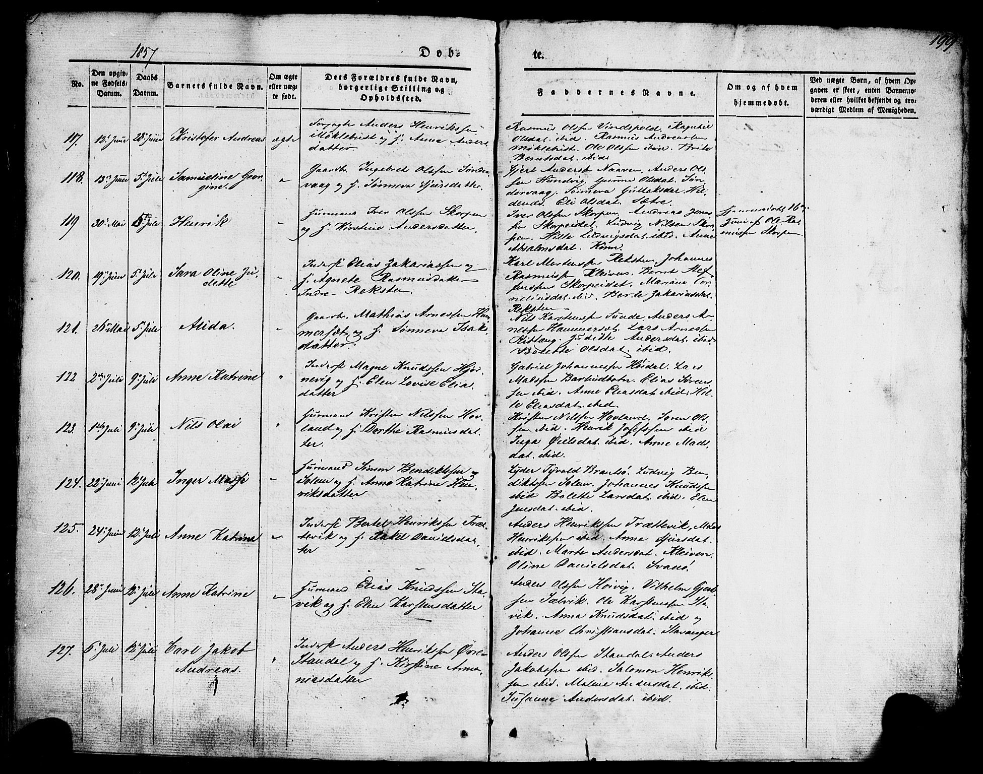 Kinn sokneprestembete, AV/SAB-A-80801/H/Haa/Haaa/L0005: Parish register (official) no. A 5, 1841-1857, p. 199