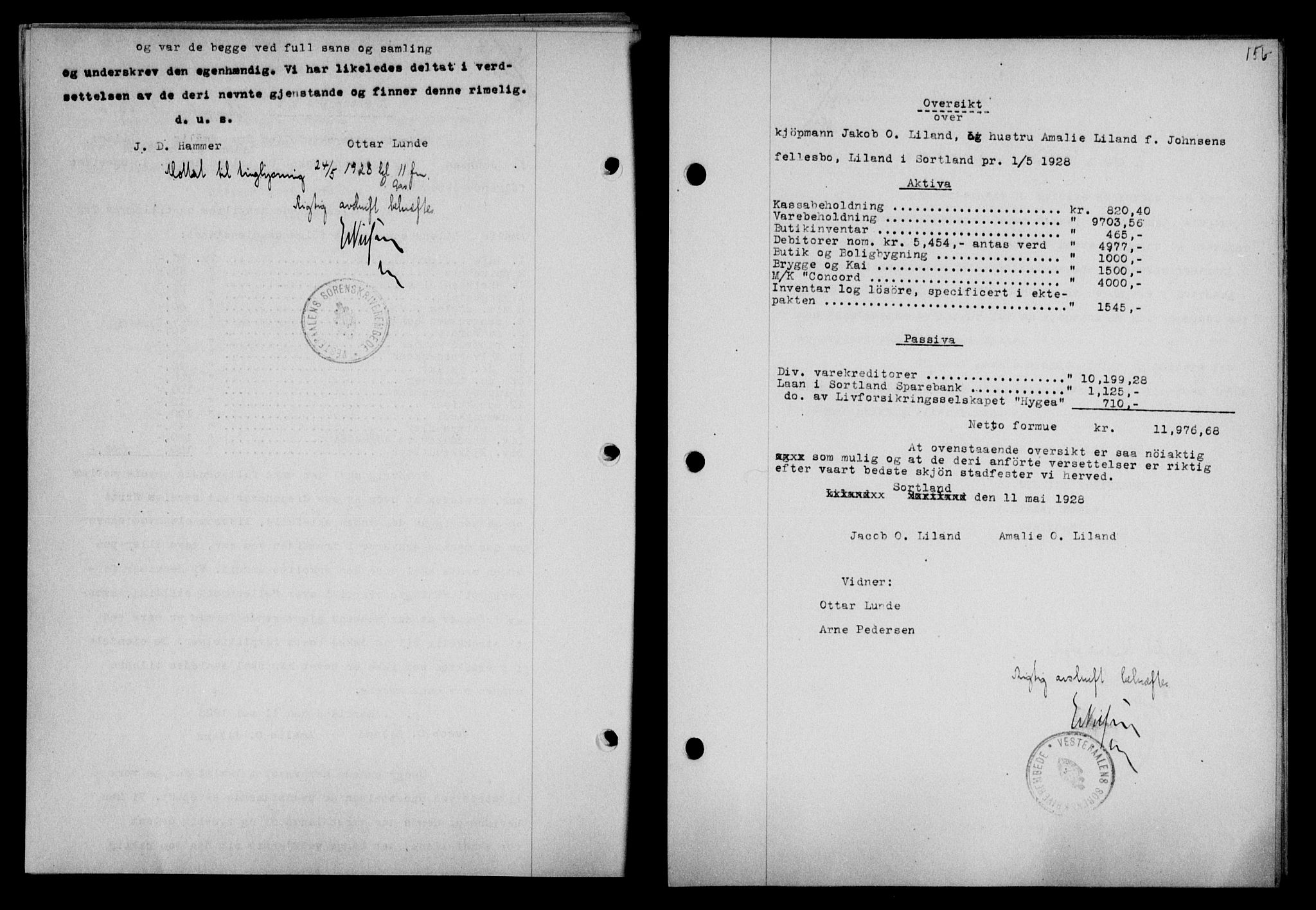 Vesterålen sorenskriveri, SAT/A-4180/1/2/2Ca/L0046: Mortgage book no. 39, 1928-1928, Deed date: 24.05.1928