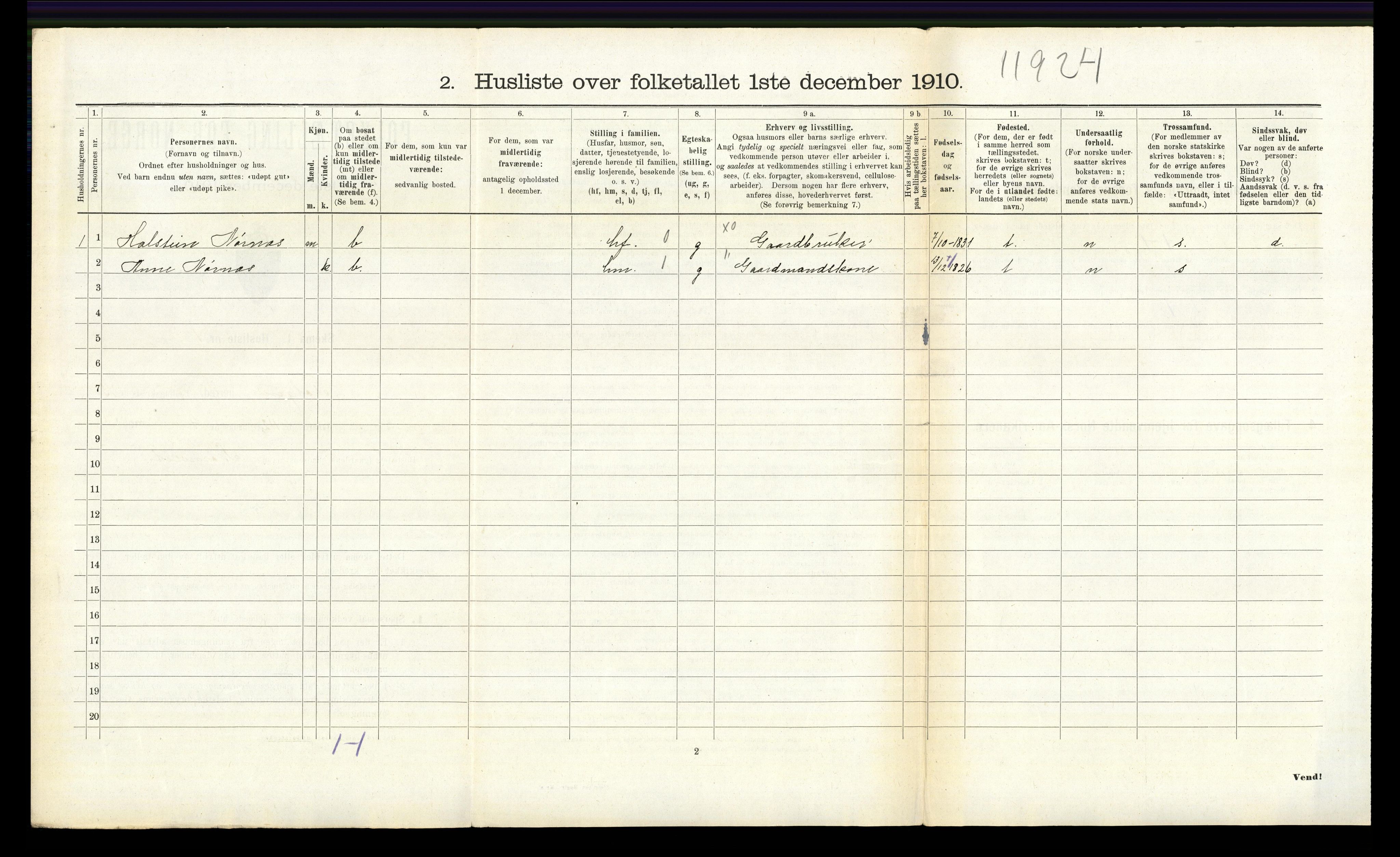 RA, 1910 census for Tolga, 1910, p. 895