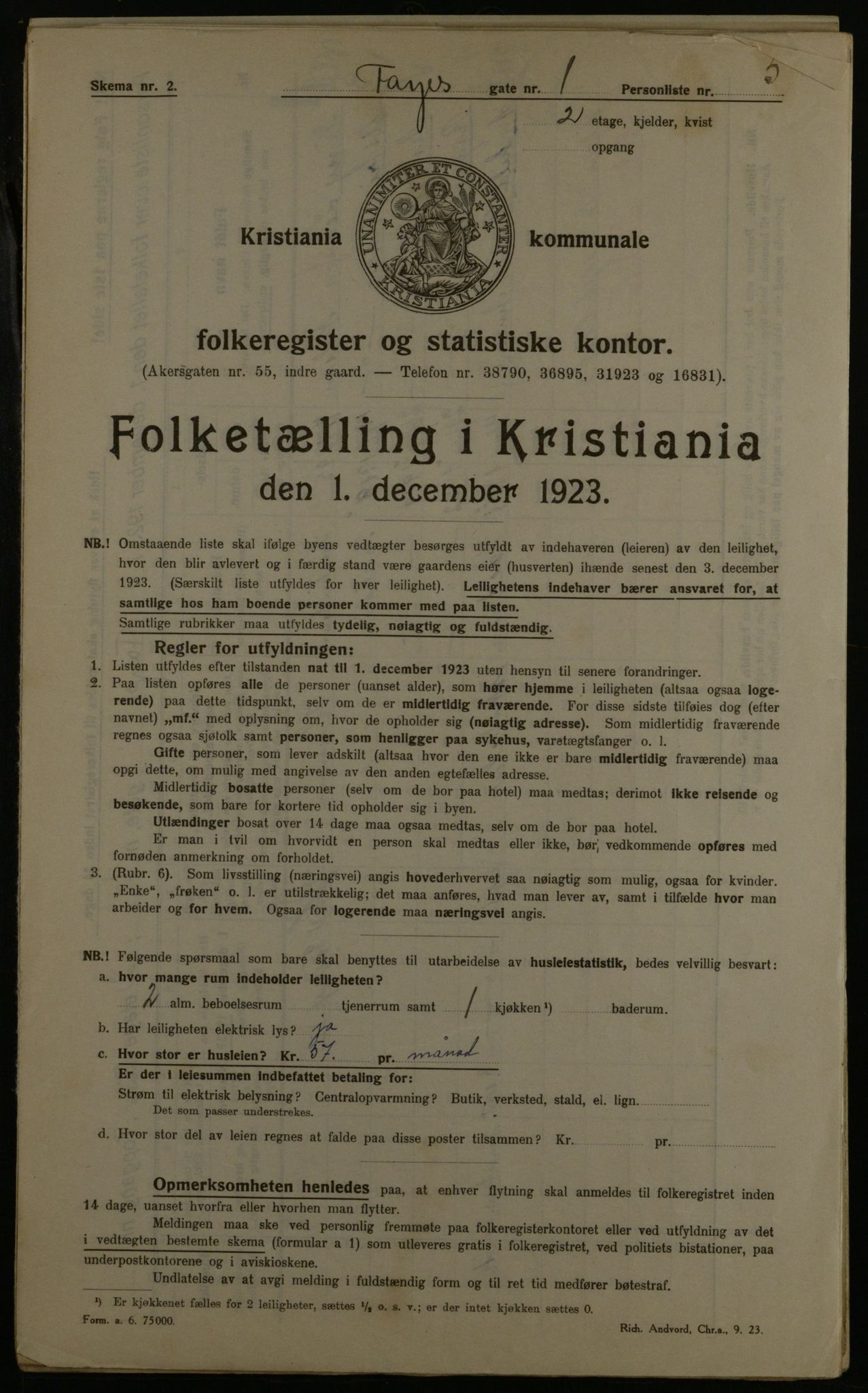 OBA, Municipal Census 1923 for Kristiania, 1923, p. 26852