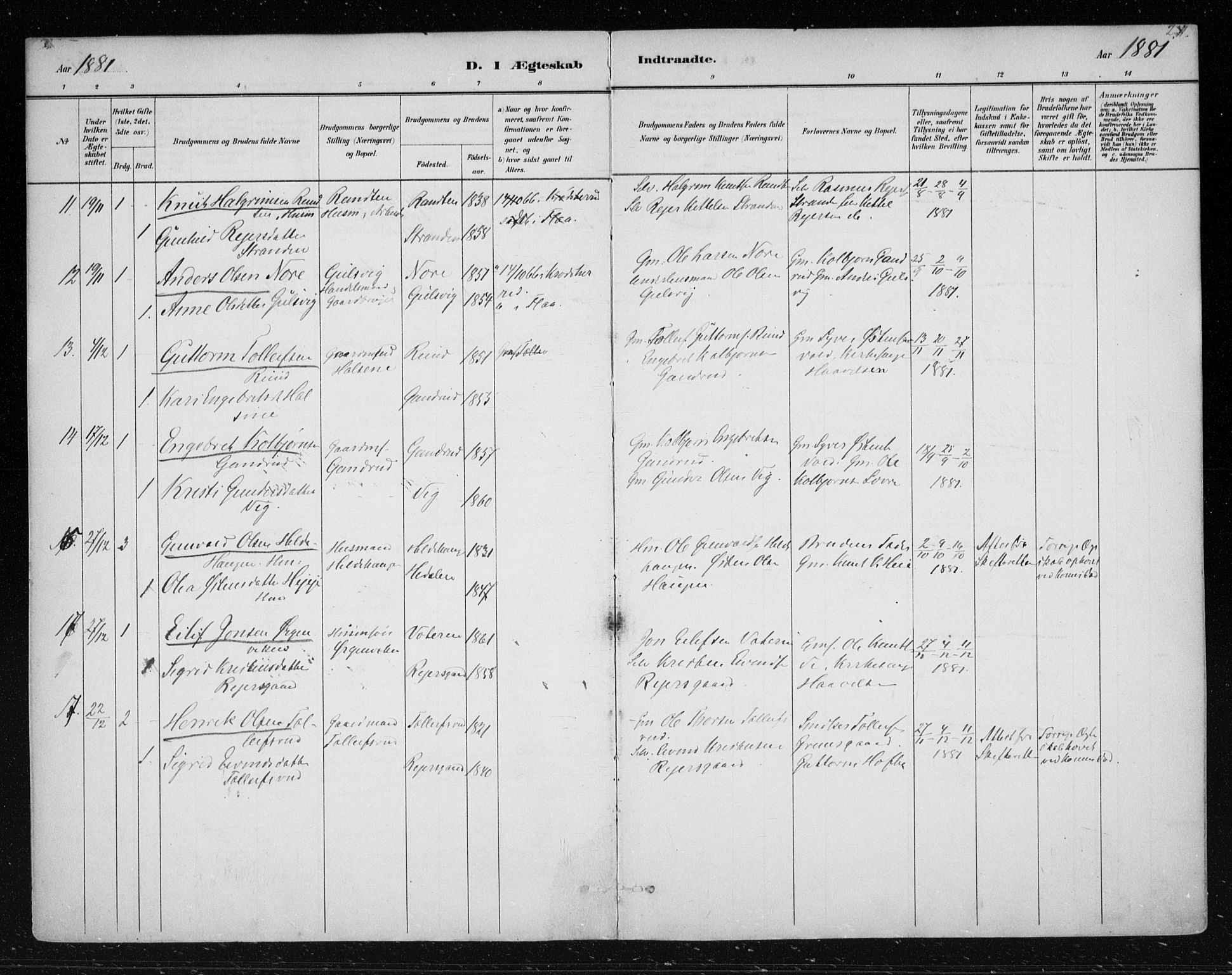 Nes kirkebøker, SAKO/A-236/F/Fa/L0012: Parish register (official) no. 12, 1881-1917, p. 241