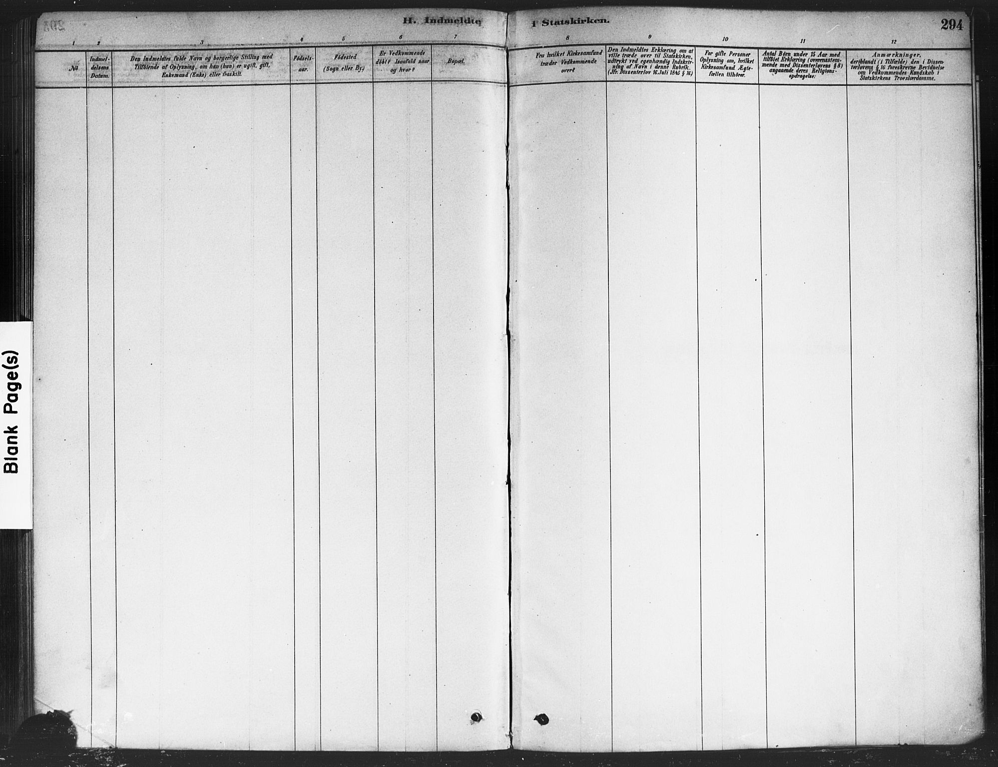 Drøbak prestekontor Kirkebøker, SAO/A-10142a/F/Fc/L0002: Parish register (official) no. III 2, 1878-1891, p. 294