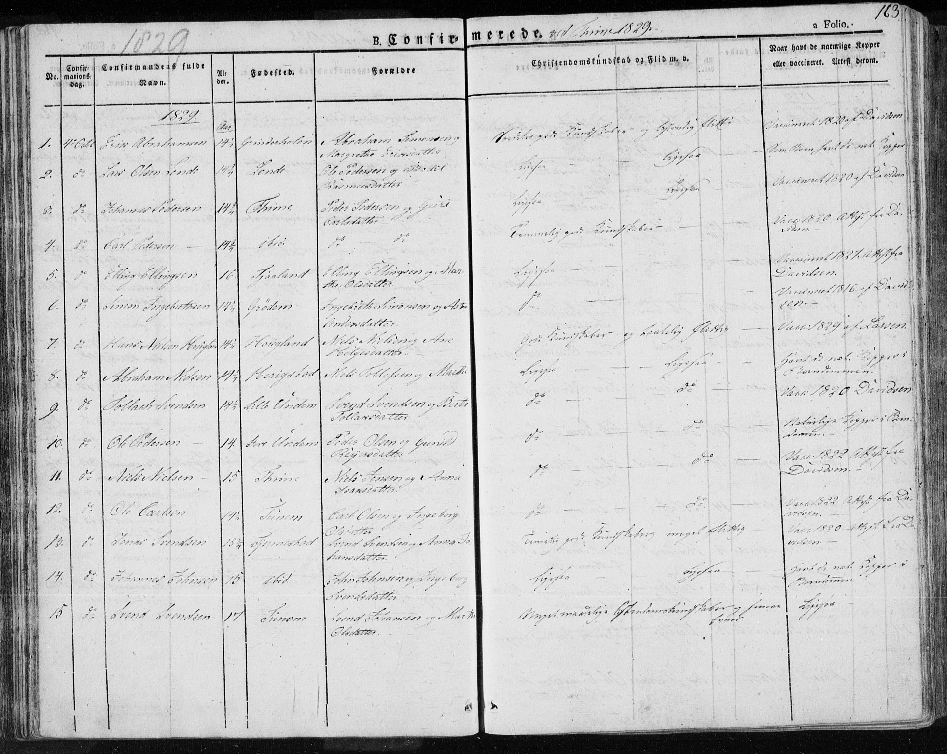 Lye sokneprestkontor, AV/SAST-A-101794/001/30BA/L0004: Parish register (official) no. A 4, 1826-1841, p. 163