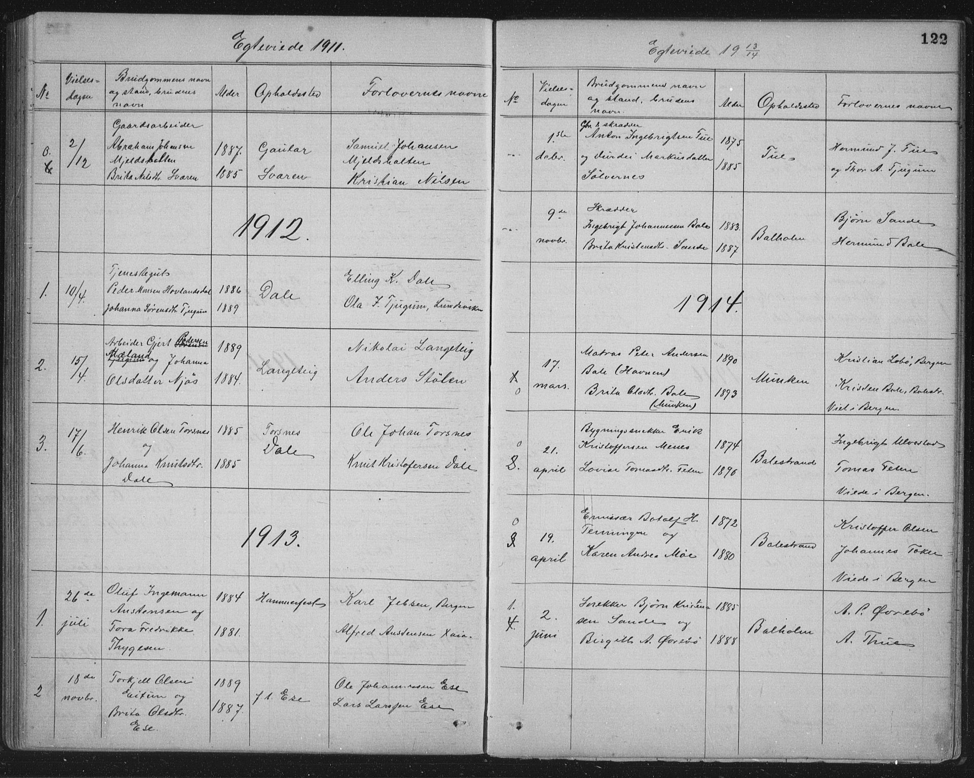 Balestrand sokneprestembete, AV/SAB-A-79601/H/Hab/Haba/L0002: Parish register (copy) no. A 2, 1880-1919, p. 122