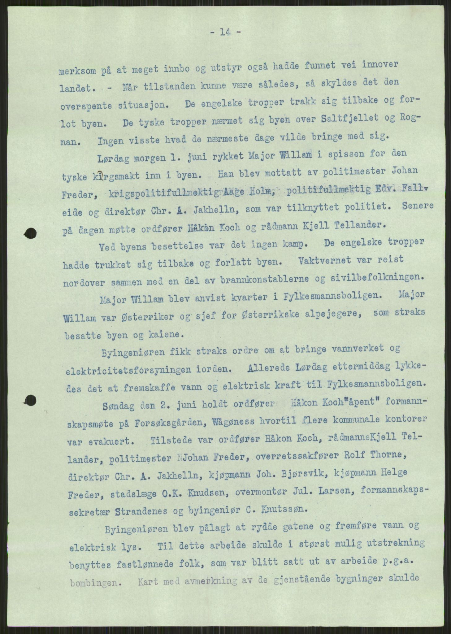 Forsvaret, Forsvarets krigshistoriske avdeling, AV/RA-RAFA-2017/Y/Ya/L0017: II-C-11-31 - Fylkesmenn.  Rapporter om krigsbegivenhetene 1940., 1940, p. 90