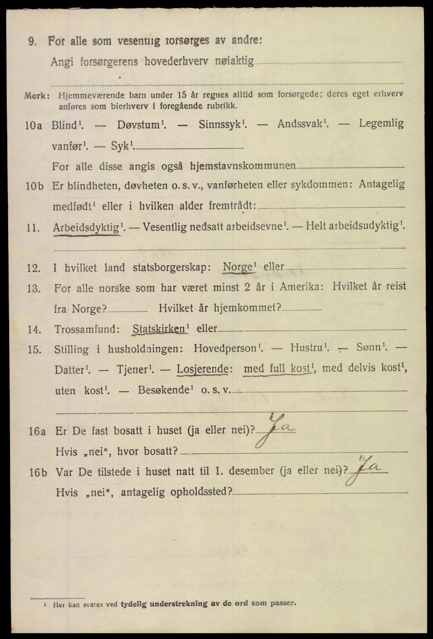 SAK, 1920 census for Øyestad, 1920, p. 1967