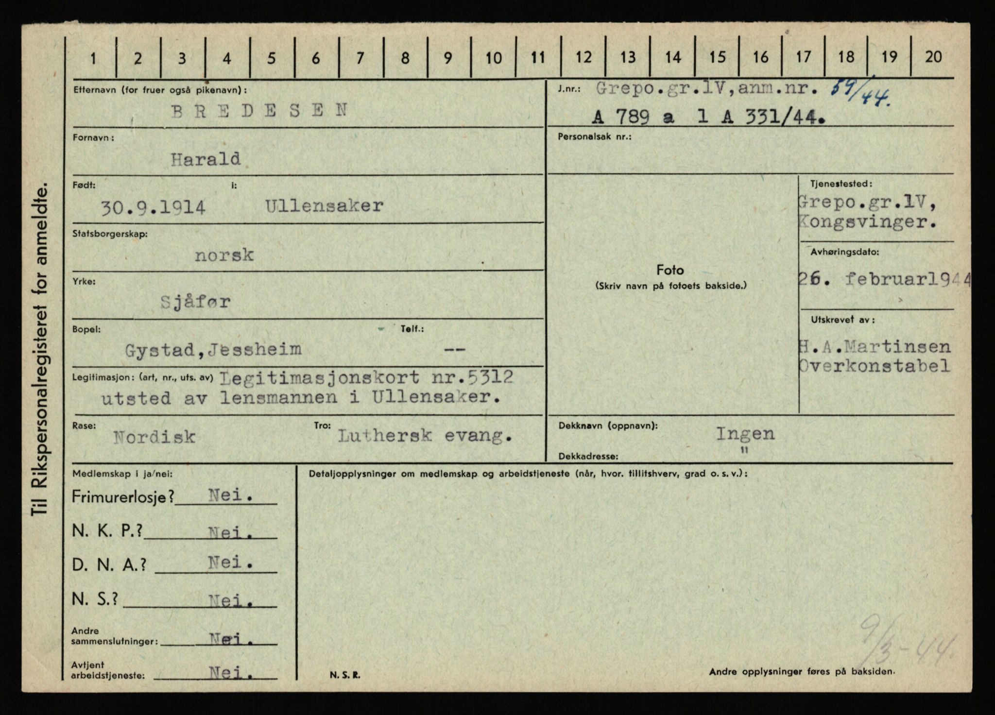 Statspolitiet - Hovedkontoret / Osloavdelingen, AV/RA-S-1329/C/Ca/L0003: Brechan - Eichinger	, 1943-1945, p. 52
