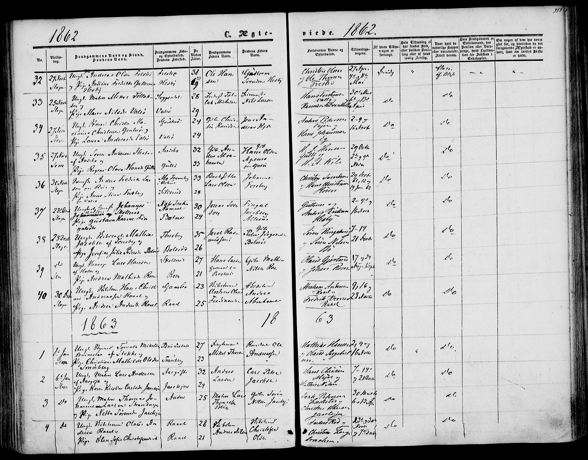 Sem kirkebøker, SAKO/A-5/F/Fa/L0007: Parish register (official) no. I 7, 1856-1865, p. 355
