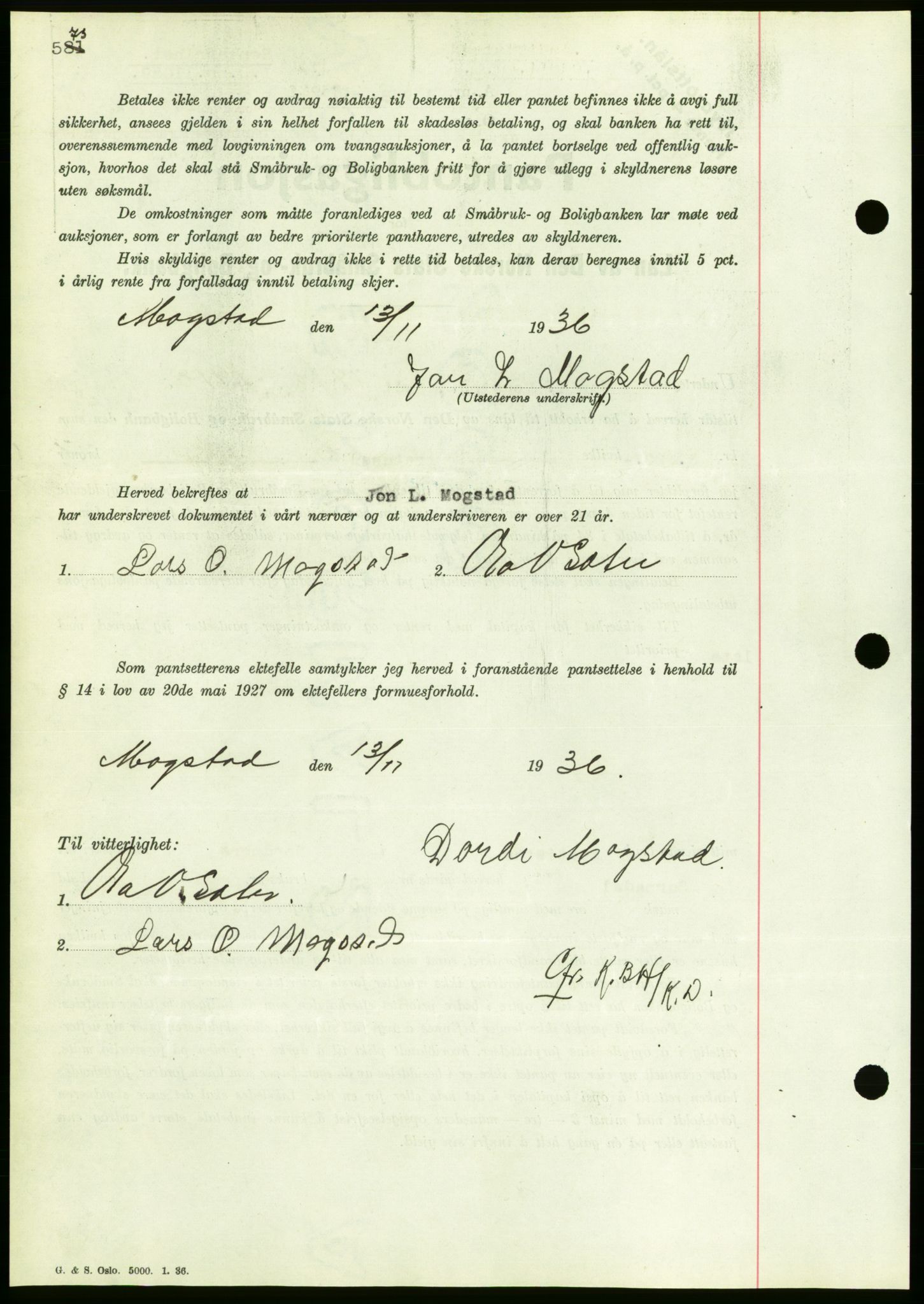 Nordmøre sorenskriveri, AV/SAT-A-4132/1/2/2Ca/L0090: Mortgage book no. B80, 1936-1937, Diary no: : 2808/1936