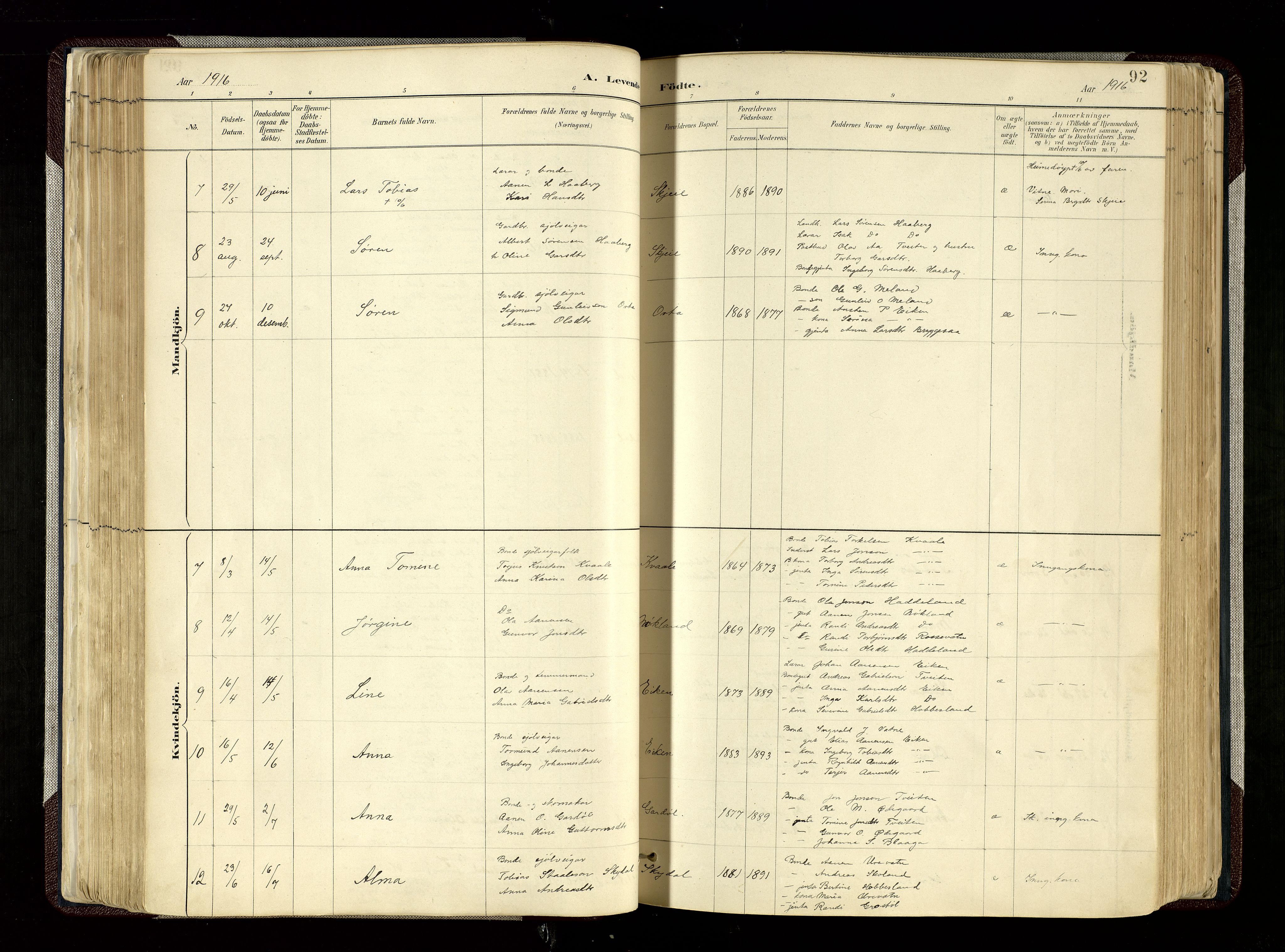 Hægebostad sokneprestkontor, SAK/1111-0024/F/Fa/Fab/L0004: Parish register (official) no. A 4, 1887-1929, p. 92