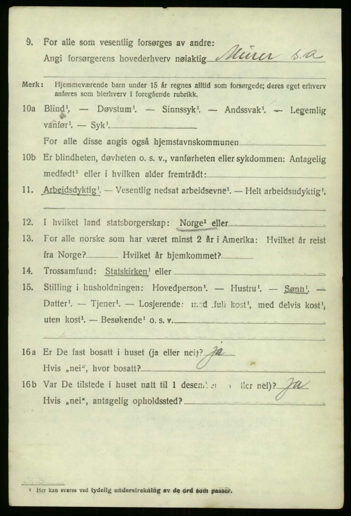 SAB, 1920 census for Jølster, 1920, p. 3585