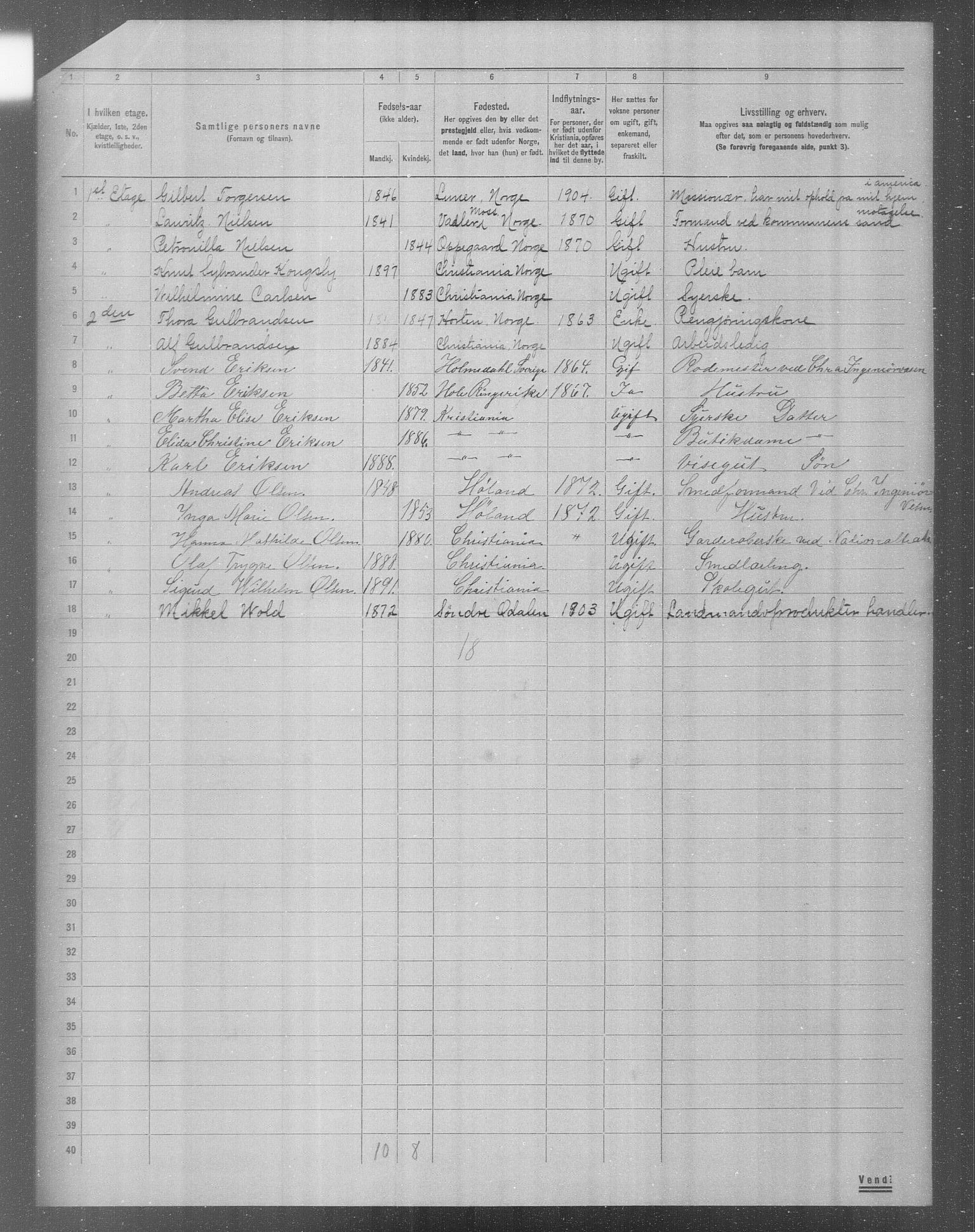 OBA, Municipal Census 1904 for Kristiania, 1904, p. 14975