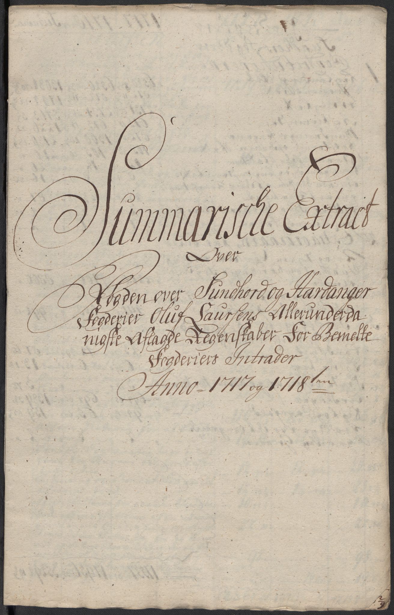 Rentekammeret inntil 1814, Reviderte regnskaper, Fogderegnskap, RA/EA-4092/R48/L2995: Fogderegnskap Sunnhordland og Hardanger, 1718, p. 51